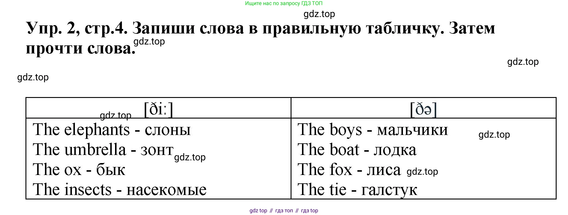 ГДЗ Английский язык (english), 4 класс рабочая тетрадь, авторы: Комарова Юлия Александровна, Ларионова Ирина Владимировна, издательство Русское слово, Москва, 2022, розового цвета, страница 4, номер 2, Решение
