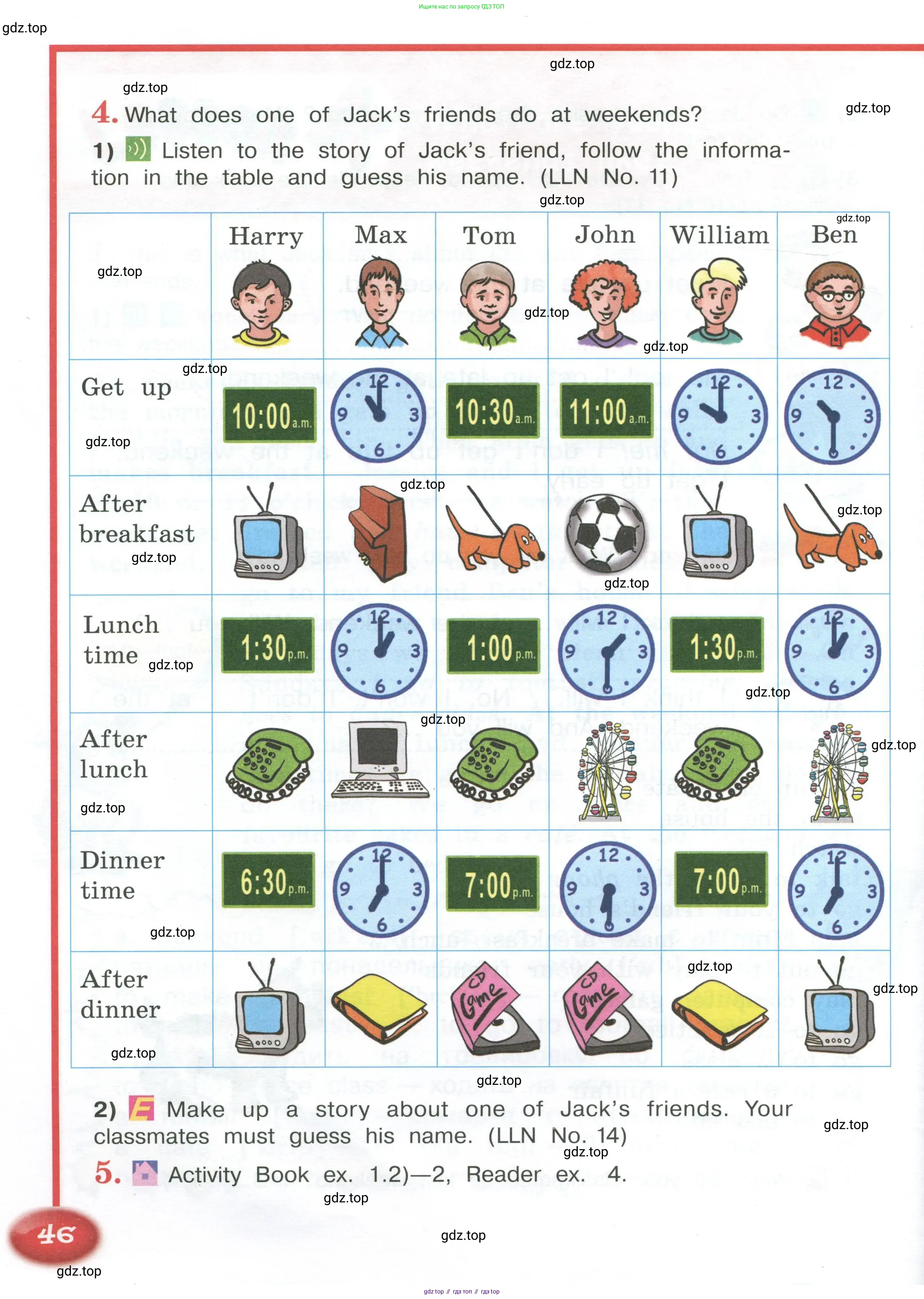 Английский язык (english), 4 класс Учебник (Student's book), авторы: Кузовлев Владимир Петрович (Kuzovlev Vladimir), Перегудова Эльвира Шакировна, Стрельникова Ольга Викторовна (Strelnikova Olga), Дуванова Ольга Викторовна, издательство Просвещение, Москва, 2019, красного цвета, Часть ( Part) 1, страница 46