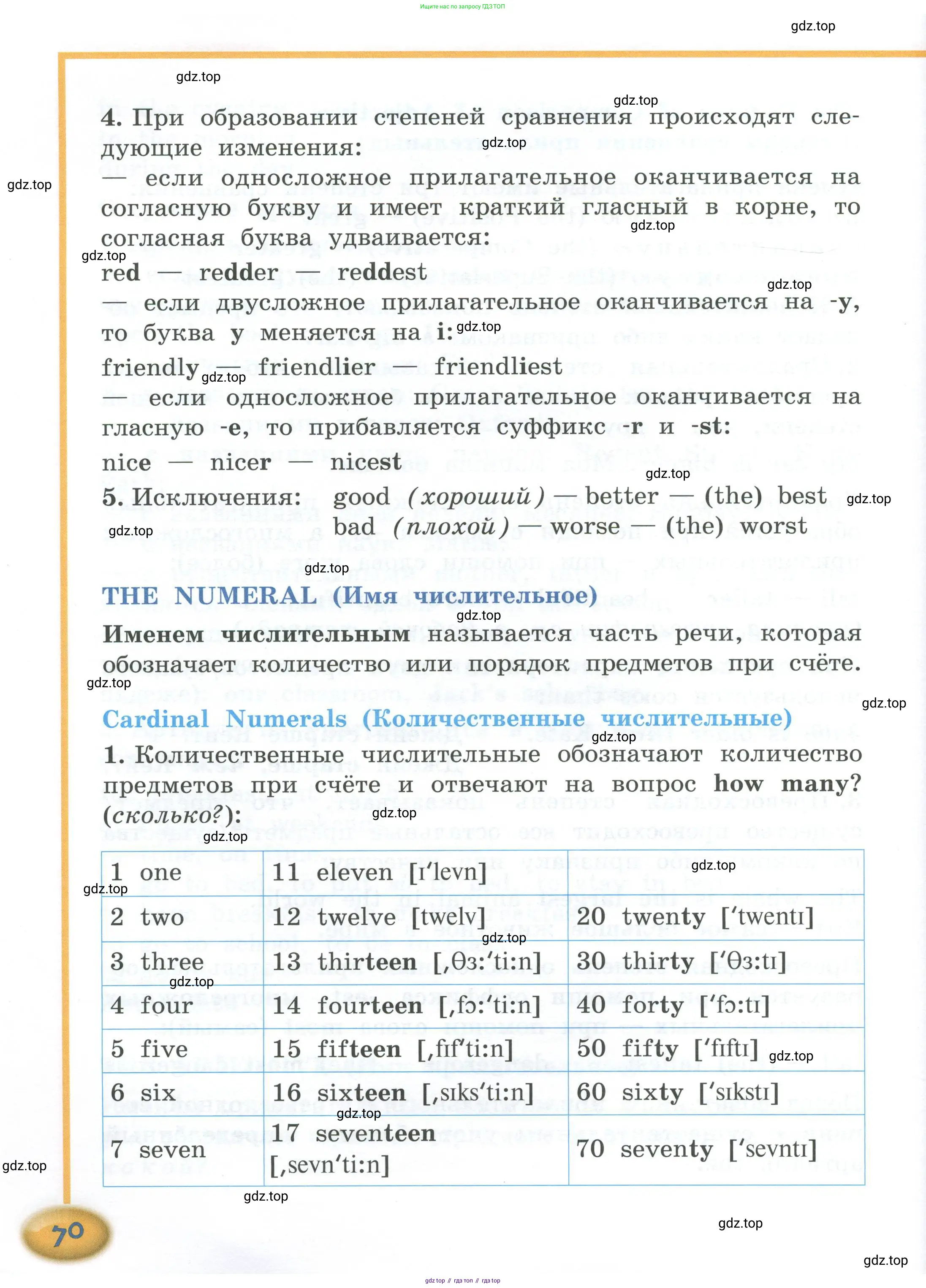 Английский язык (english), 4 класс Учебник (Student's book), авторы: Кузовлев Владимир Петрович (Kuzovlev Vladimir), Перегудова Эльвира Шакировна, Стрельникова Ольга Викторовна (Strelnikova Olga), Дуванова Ольга Викторовна, издательство Просвещение, Москва, 2019, красного цвета, страница 70