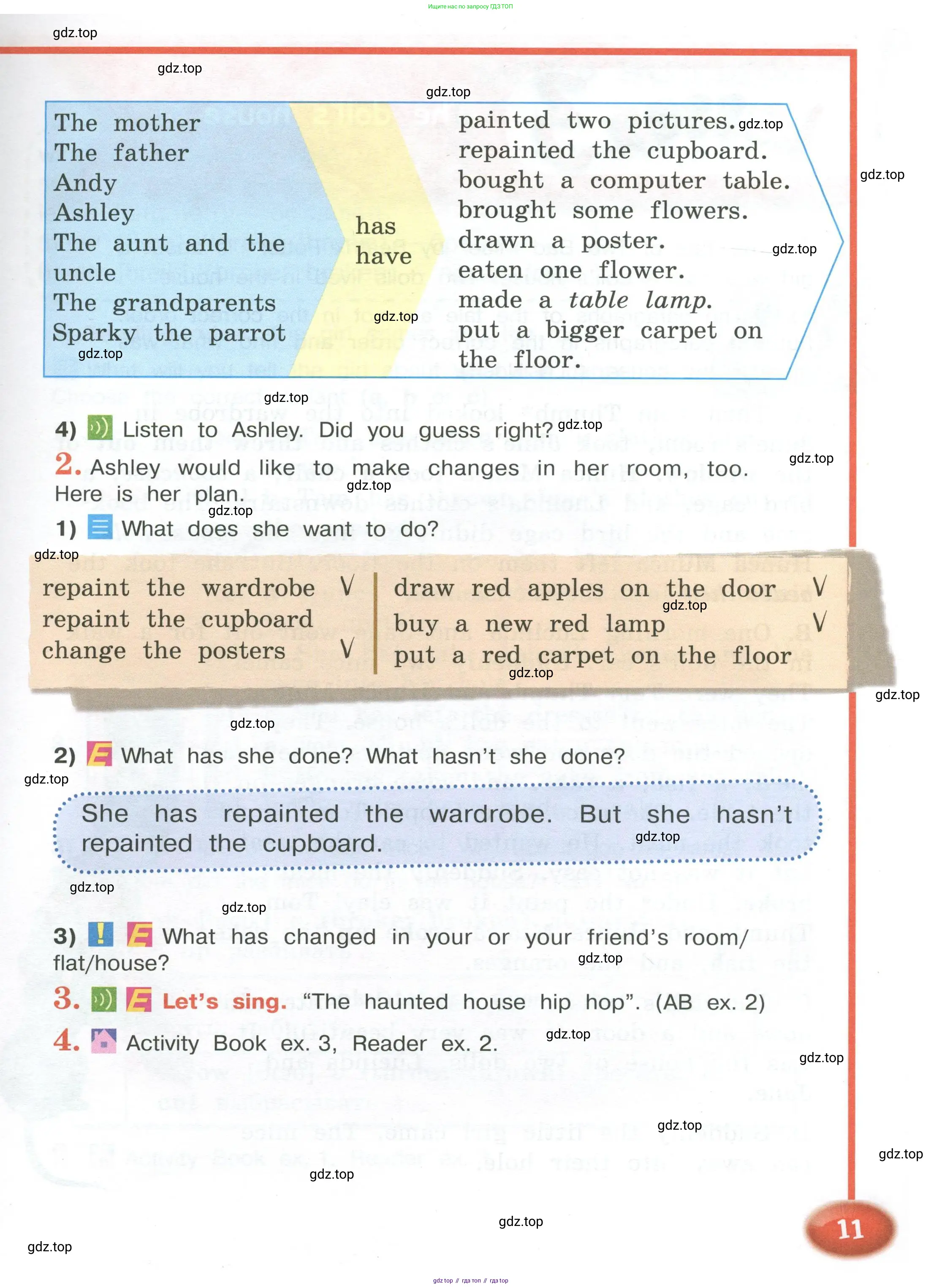 Английский язык (english), 4 класс Учебник (Student's book), авторы: Кузовлев Владимир Петрович (Kuzovlev Vladimir), Перегудова Эльвира Шакировна, Стрельникова Ольга Викторовна (Strelnikova Olga), Дуванова Ольга Викторовна, издательство Просвещение, Москва, 2019, красного цвета, Часть ( Part) 1, страница 11