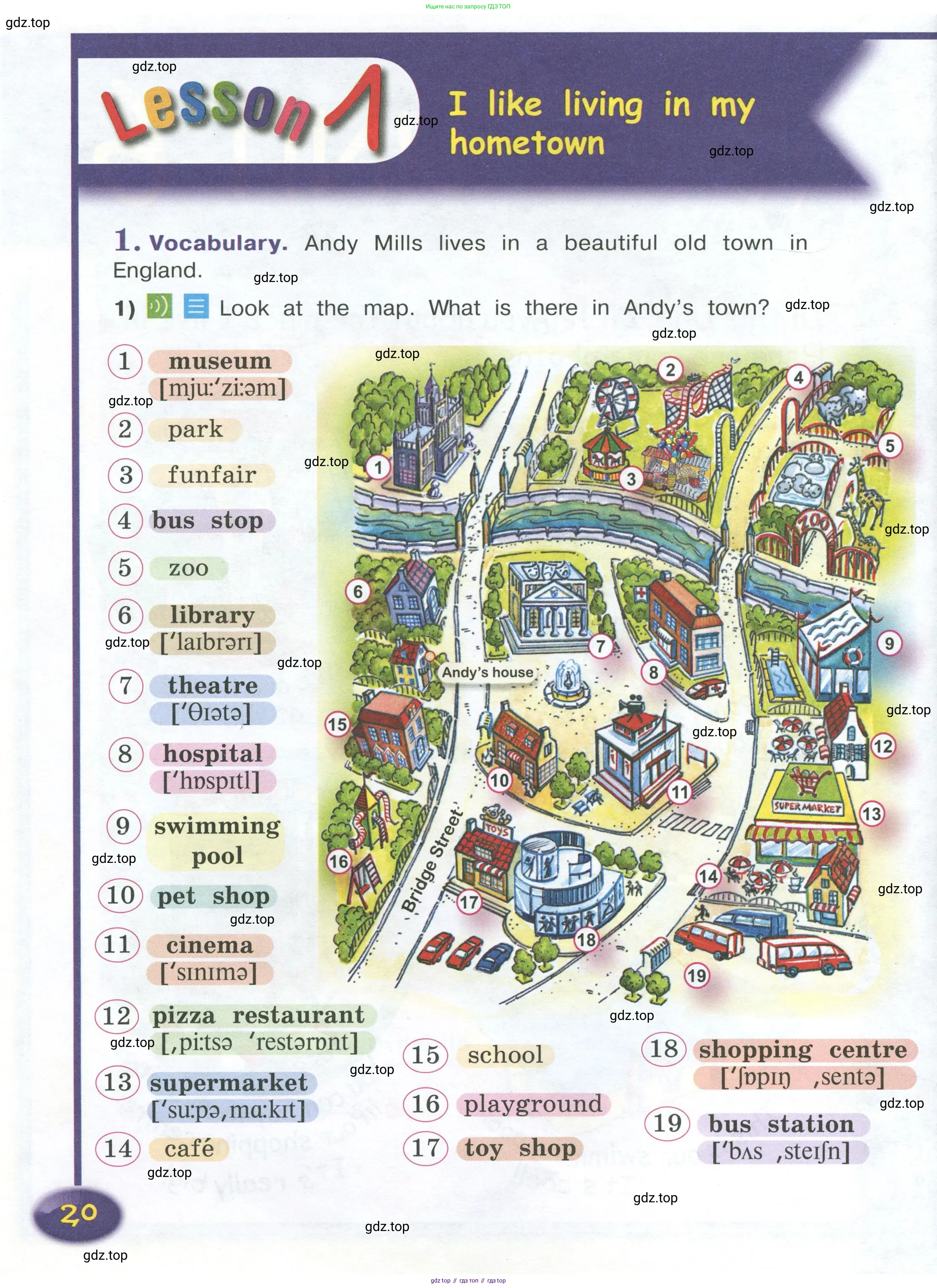 Английский язык (english), 4 класс Учебник (Student's book), авторы: Кузовлев Владимир Петрович (Kuzovlev Vladimir), Перегудова Эльвира Шакировна, Стрельникова Ольга Викторовна (Strelnikova Olga), Дуванова Ольга Викторовна, издательство Просвещение, Москва, 2019, красного цвета, Часть ( Part) 1, страница 20