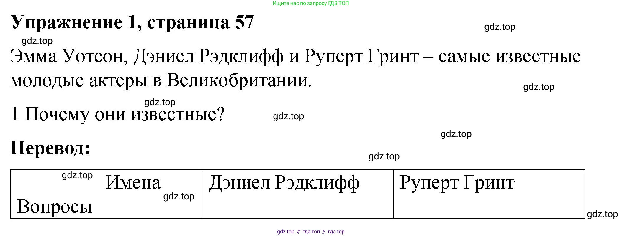 Английский язык (english), 4 класс Учебник (Student's book), авторы: Кузовлев Владимир Петрович (Kuzovlev Vladimir), Перегудова Эльвира Шакировна, Стрельникова Ольга Викторовна (Strelnikova Olga), Дуванова Ольга Викторовна, издательство Просвещение, Москва, 2019, красного цвета, Часть ( Part) 2, страница 57, номер 1, Решение