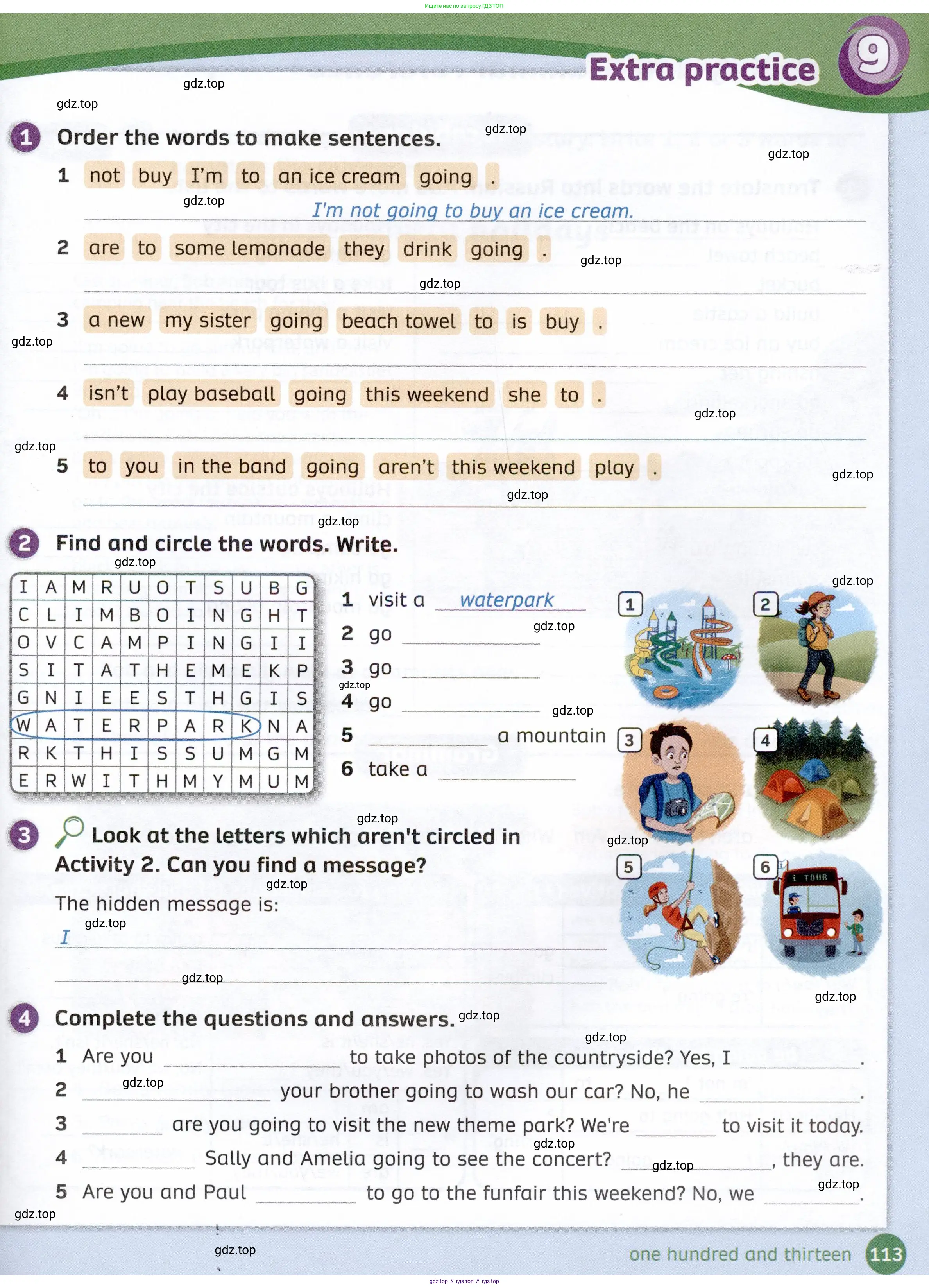 Английский язык (english), 4 класс Рабочая тетрадь (workbook), авторы: Покидова Анастасия Дмитриевна (Pokidova Anastasiya), Авелло Инес (Avello Ines), Махоуни Мишель (Mahony Michelle), издательство Просвещение, Москва, 2023, зелёного цвета, страница 113