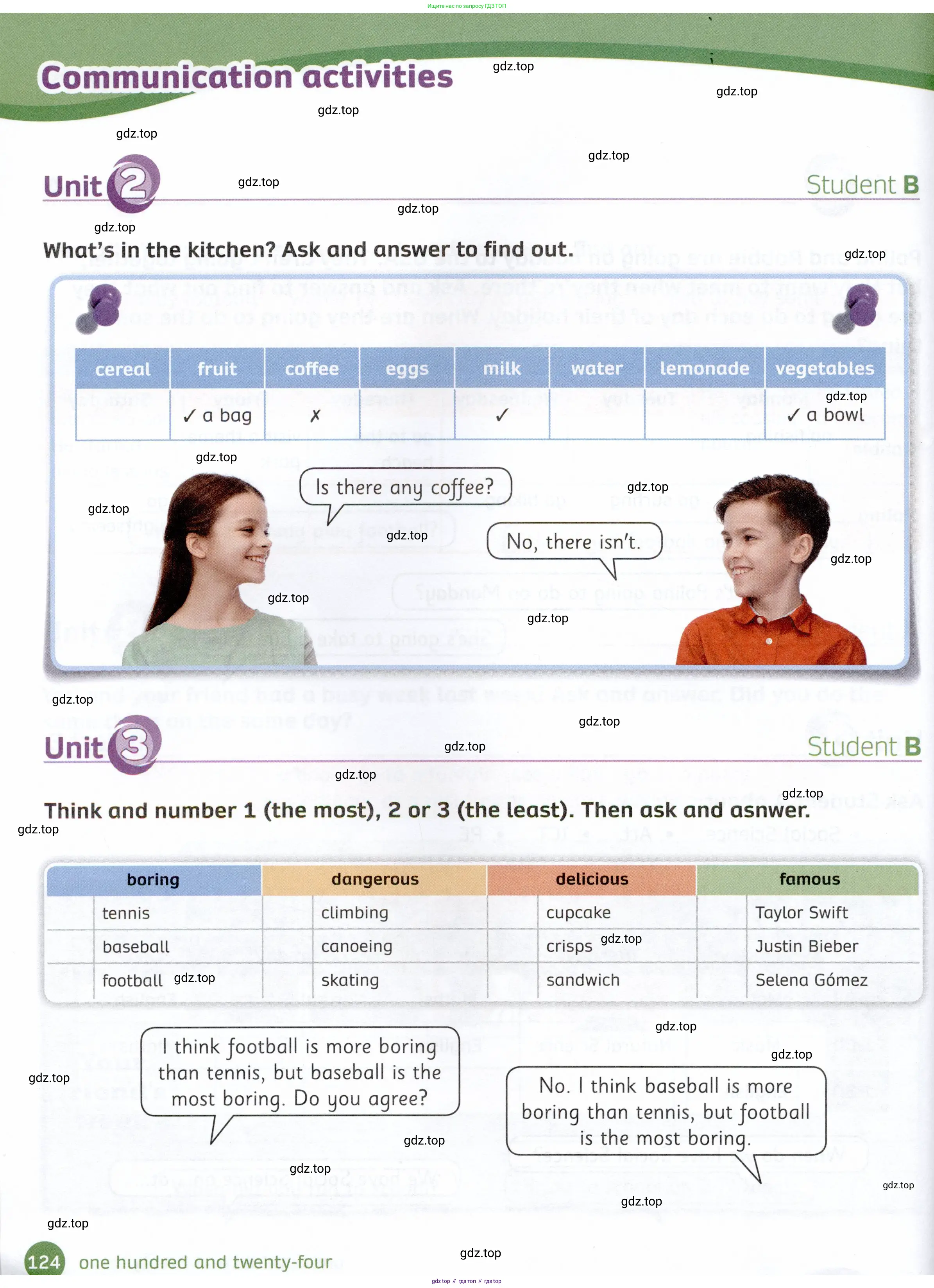 Английский язык (english), 4 класс Рабочая тетрадь (workbook), авторы: Покидова Анастасия Дмитриевна (Pokidova Anastasiya), Авелло Инес (Avello Ines), Махоуни Мишель (Mahony Michelle), издательство Просвещение, Москва, 2023, зелёного цвета, страница 124
