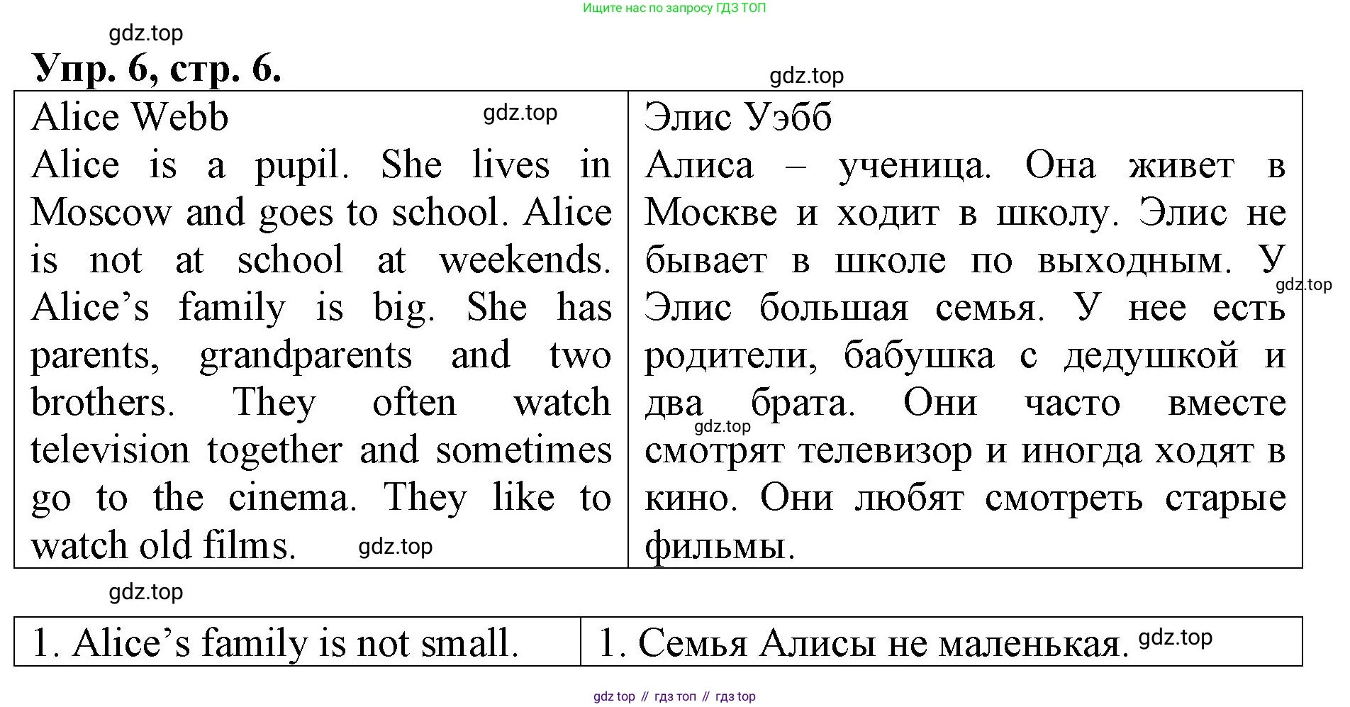 ГДЗ Английский язык (english), 4 класс Контрольные работы, авторы: Афанасьева Ольга Васильевна (Afanasyeva Olga), Михеева Ирина Владимировна (Mikheeva Irina), Баранова Ксения Михайловна (Baranova Ksenia), издательство Просвещение, Москва, 2016 - 2023, сиреневого цвета, страница 6, номер 6, Решение