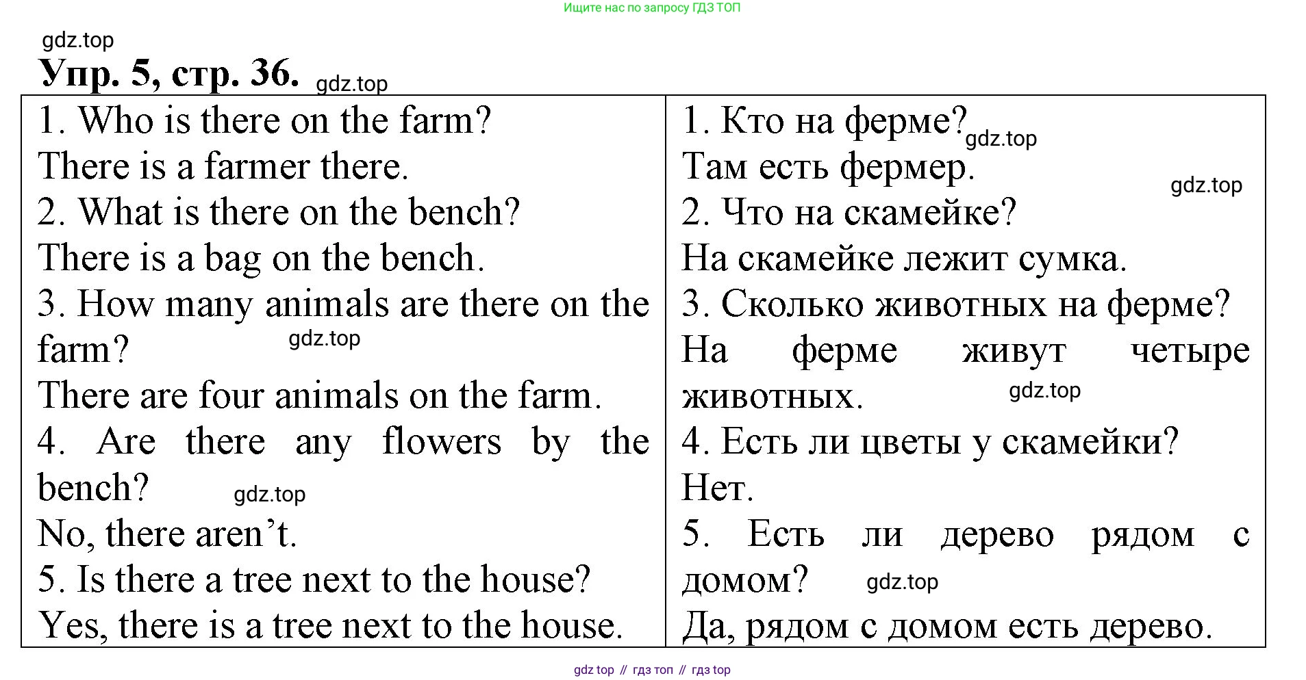 ГДЗ Английский язык (english), 4 класс Контрольные работы, авторы: Афанасьева Ольга Васильевна (Afanasyeva Olga), Михеева Ирина Владимировна (Mikheeva Irina), Баранова Ксения Михайловна (Baranova Ksenia), издательство Просвещение, Москва, 2016 - 2023, сиреневого цвета, страница 36, номер 5, Решение