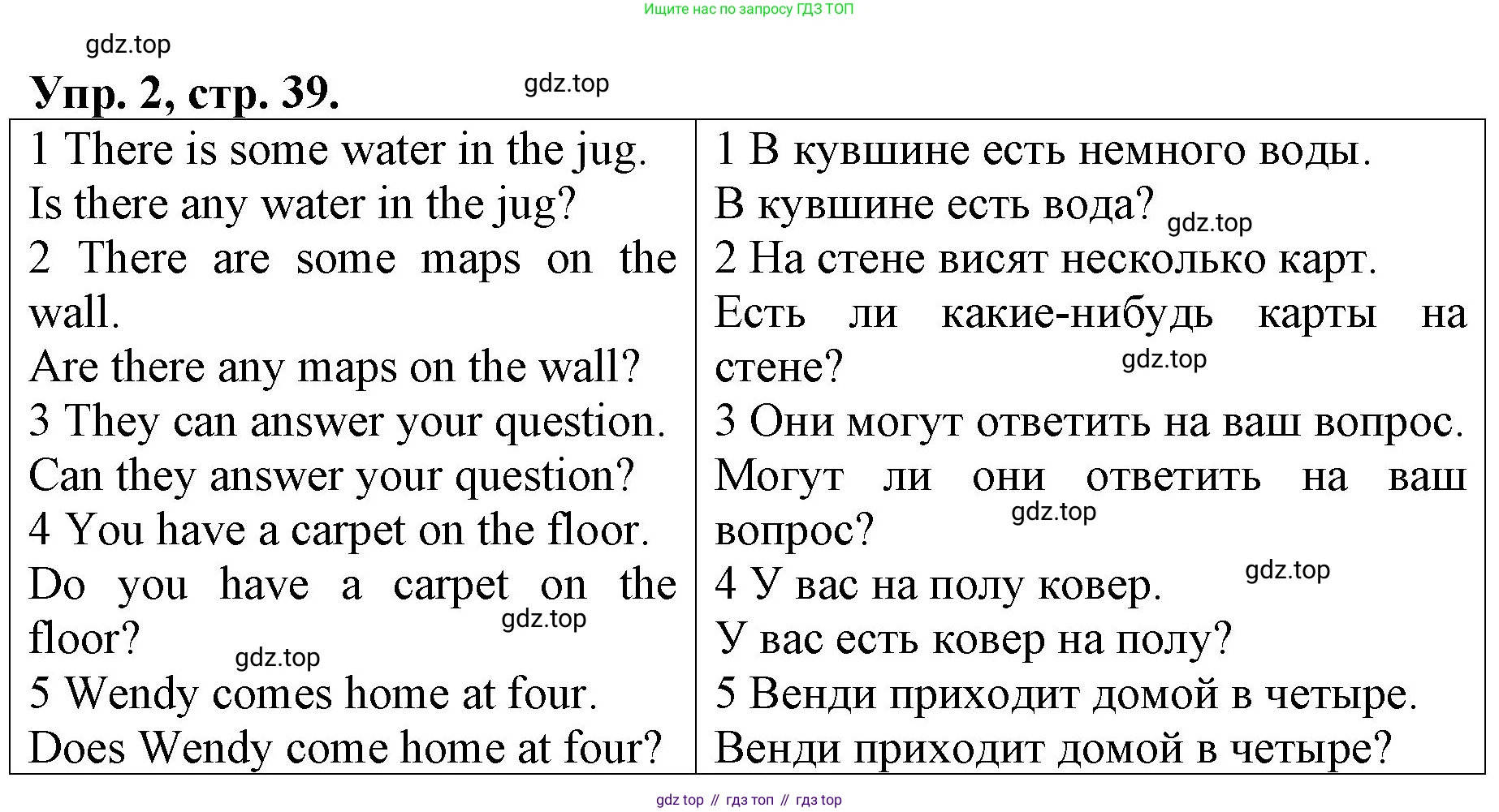 ГДЗ Английский язык (english), 4 класс Контрольные работы, авторы: Афанасьева Ольга Васильевна (Afanasyeva Olga), Михеева Ирина Владимировна (Mikheeva Irina), Баранова Ксения Михайловна (Baranova Ksenia), издательство Просвещение, Москва, 2016 - 2023, сиреневого цвета, страница 39, номер 2, Решение