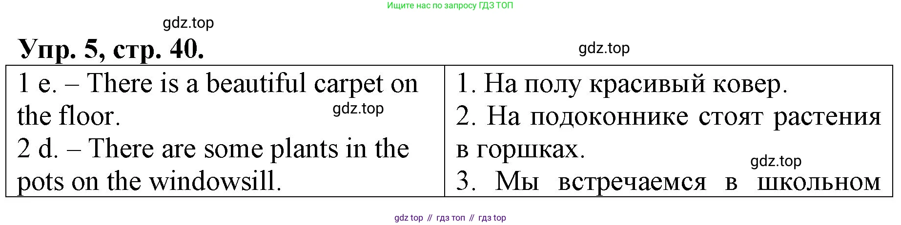 ГДЗ Английский язык (english), 4 класс Контрольные работы, авторы: Афанасьева Ольга Васильевна (Afanasyeva Olga), Михеева Ирина Владимировна (Mikheeva Irina), Баранова Ксения Михайловна (Baranova Ksenia), издательство Просвещение, Москва, 2016 - 2023, сиреневого цвета, страница 40, номер 5, Решение