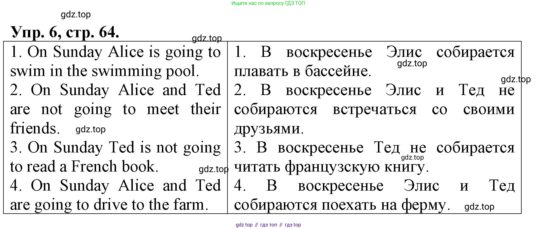 ГДЗ Английский язык (english), 4 класс Контрольные работы, авторы: Афанасьева Ольга Васильевна (Afanasyeva Olga), Михеева Ирина Владимировна (Mikheeva Irina), Баранова Ксения Михайловна (Baranova Ksenia), издательство Просвещение, Москва, 2016 - 2023, сиреневого цвета, страница 64, номер 6, Решение