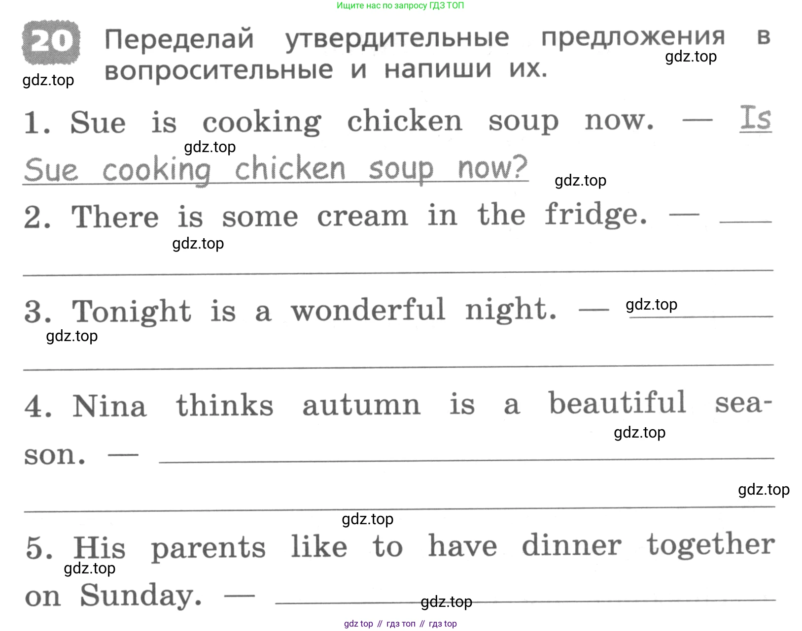 ГДЗ Английский язык (english), 4 класс Лексико-грамматический практикум, авторы: Афанасьева Ольга Васильевна (Afanasyeva Olga), Михеева Ирина Владимировна (Mikheeva Irina), Сьянов Александр Валерьевич, издательство Просвещение, Москва, 2015, сиреневого цвета, страница 107, номер 20, Условие
