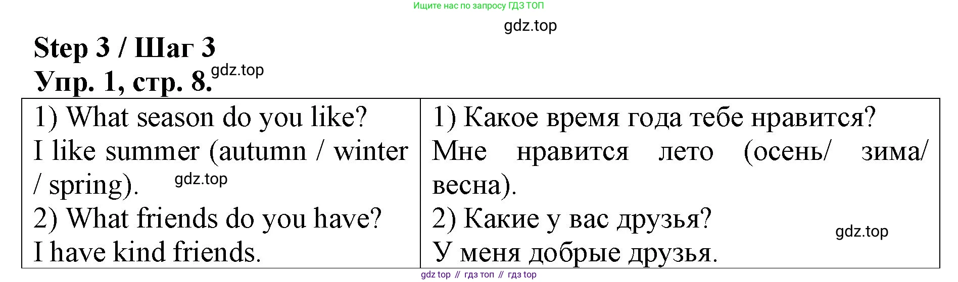 ГДЗ Английский язык (english), 4 класс рабочая тетрадь, авторы: Афанасьева Ольга Васильевна (Afanasyeva Olga), Михеева Ирина Владимировна (Mikheeva Irina), издательство Дрофа, Москва, 2013 - 2023, сиреневого цвета, страница 8, номер 1, Решение