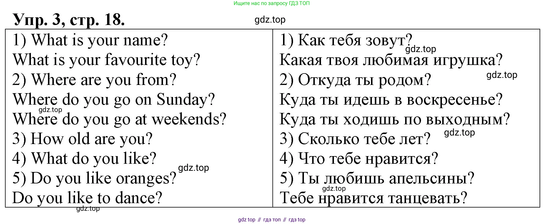 ГДЗ Английский язык (english), 4 класс рабочая тетрадь, авторы: Афанасьева Ольга Васильевна (Afanasyeva Olga), Михеева Ирина Владимировна (Mikheeva Irina), издательство Дрофа, Москва, 2013 - 2023, сиреневого цвета, страница 18, номер 3, Решение