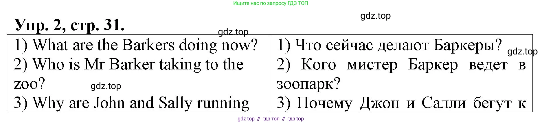 ГДЗ Английский язык (english), 4 класс рабочая тетрадь, авторы: Афанасьева Ольга Васильевна (Afanasyeva Olga), Михеева Ирина Владимировна (Mikheeva Irina), издательство Дрофа, Москва, 2013 - 2023, сиреневого цвета, страница 31, номер 2, Решение