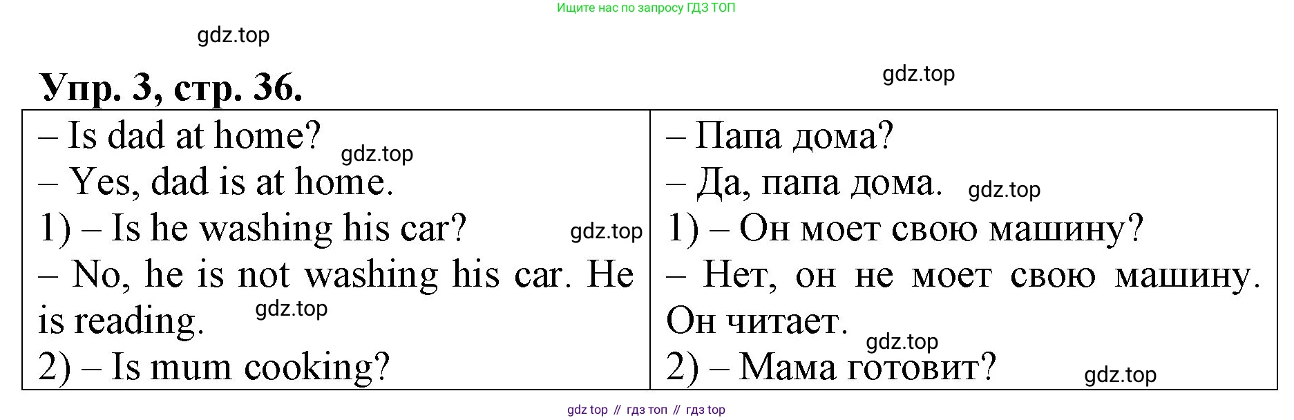ГДЗ Английский язык (english), 4 класс рабочая тетрадь, авторы: Афанасьева Ольга Васильевна (Afanasyeva Olga), Михеева Ирина Владимировна (Mikheeva Irina), издательство Дрофа, Москва, 2013 - 2023, сиреневого цвета, страница 36, номер 3, Решение