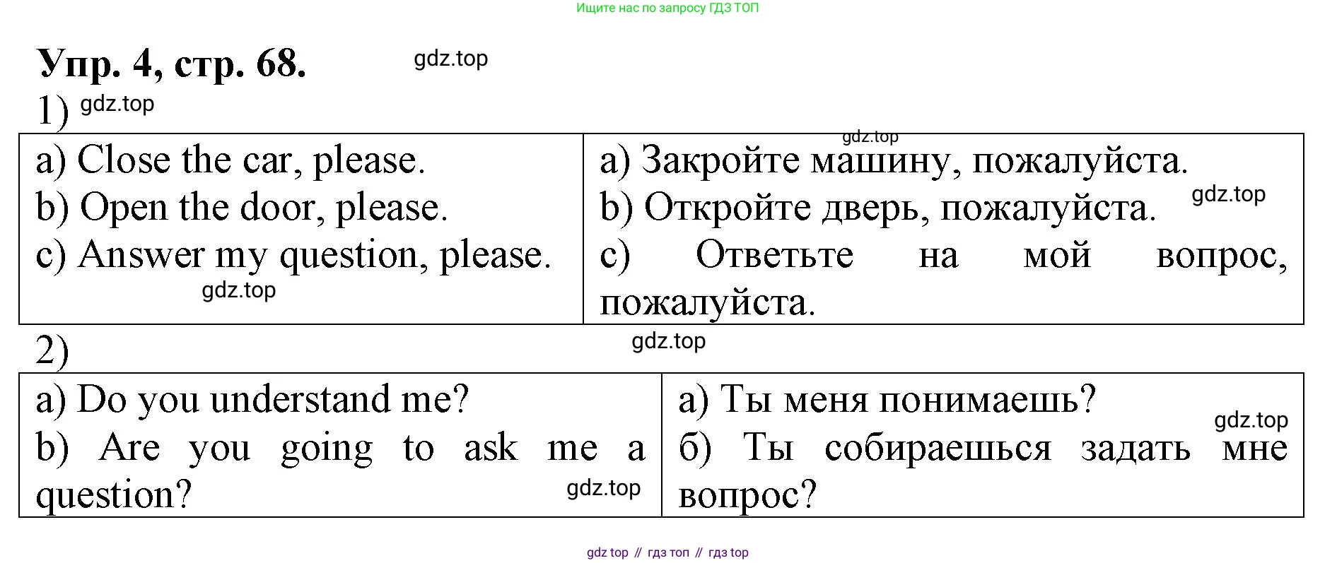 ГДЗ Английский язык (english), 4 класс рабочая тетрадь, авторы: Афанасьева Ольга Васильевна (Afanasyeva Olga), Михеева Ирина Владимировна (Mikheeva Irina), издательство Дрофа, Москва, 2013 - 2023, сиреневого цвета, страница 68, номер 4, Решение