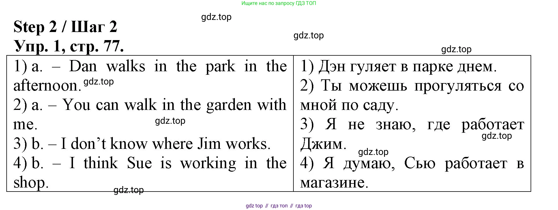 ГДЗ Английский язык (english), 4 класс рабочая тетрадь, авторы: Афанасьева Ольга Васильевна (Afanasyeva Olga), Михеева Ирина Владимировна (Mikheeva Irina), издательство Дрофа, Москва, 2013 - 2023, сиреневого цвета, страница 77, номер 1, Решение
