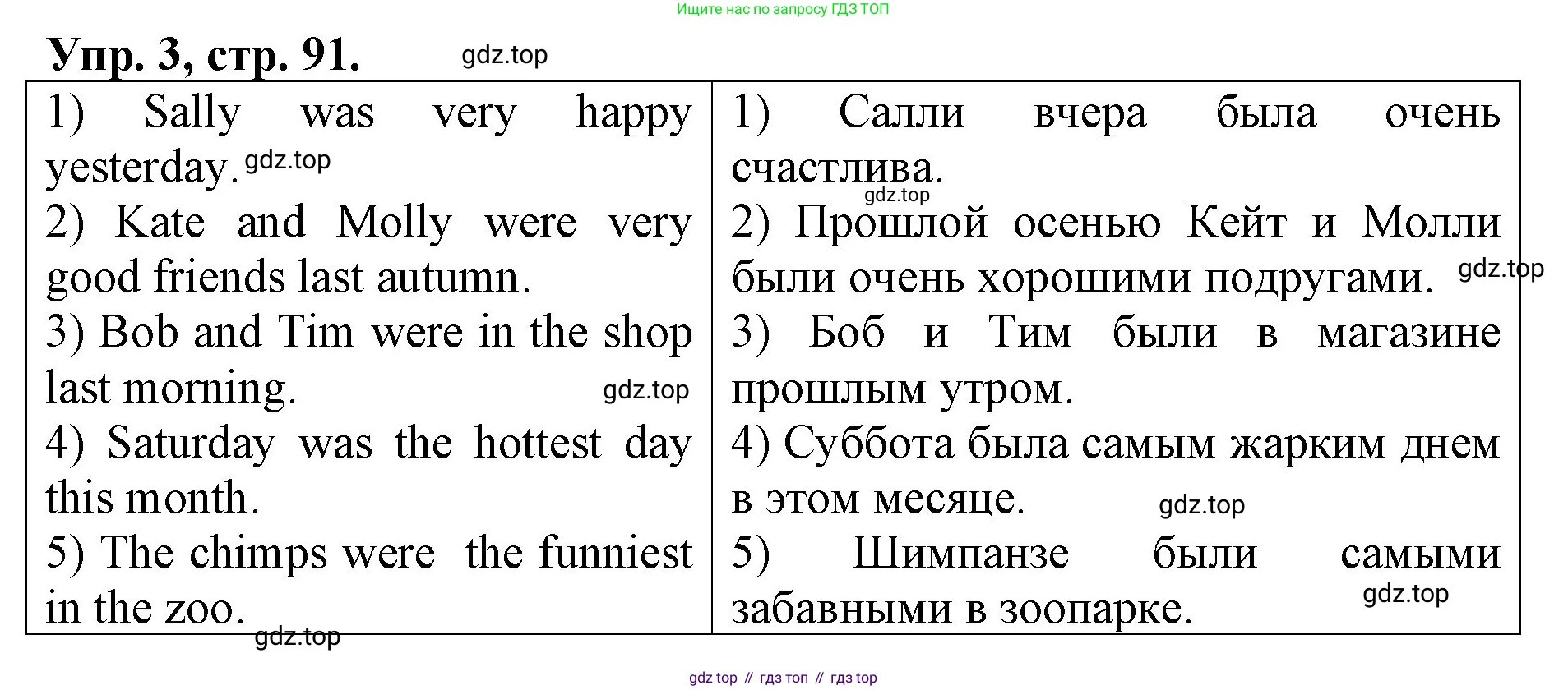 ГДЗ Английский язык (english), 4 класс рабочая тетрадь, авторы: Афанасьева Ольга Васильевна (Afanasyeva Olga), Михеева Ирина Владимировна (Mikheeva Irina), издательство Дрофа, Москва, 2013 - 2023, сиреневого цвета, страница 91, номер 3, Решение