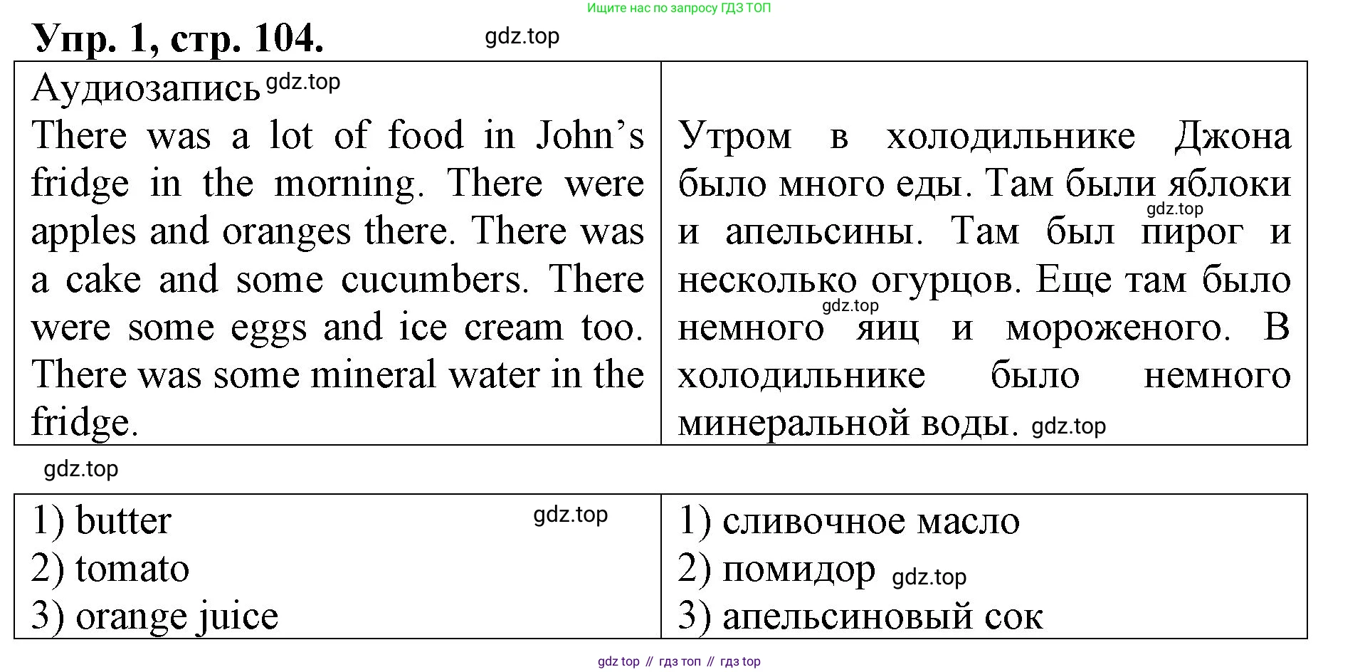 ГДЗ Английский язык (english), 4 класс рабочая тетрадь, авторы: Афанасьева Ольга Васильевна (Afanasyeva Olga), Михеева Ирина Владимировна (Mikheeva Irina), издательство Дрофа, Москва, 2013 - 2023, сиреневого цвета, страница 104, номер 1, Решение