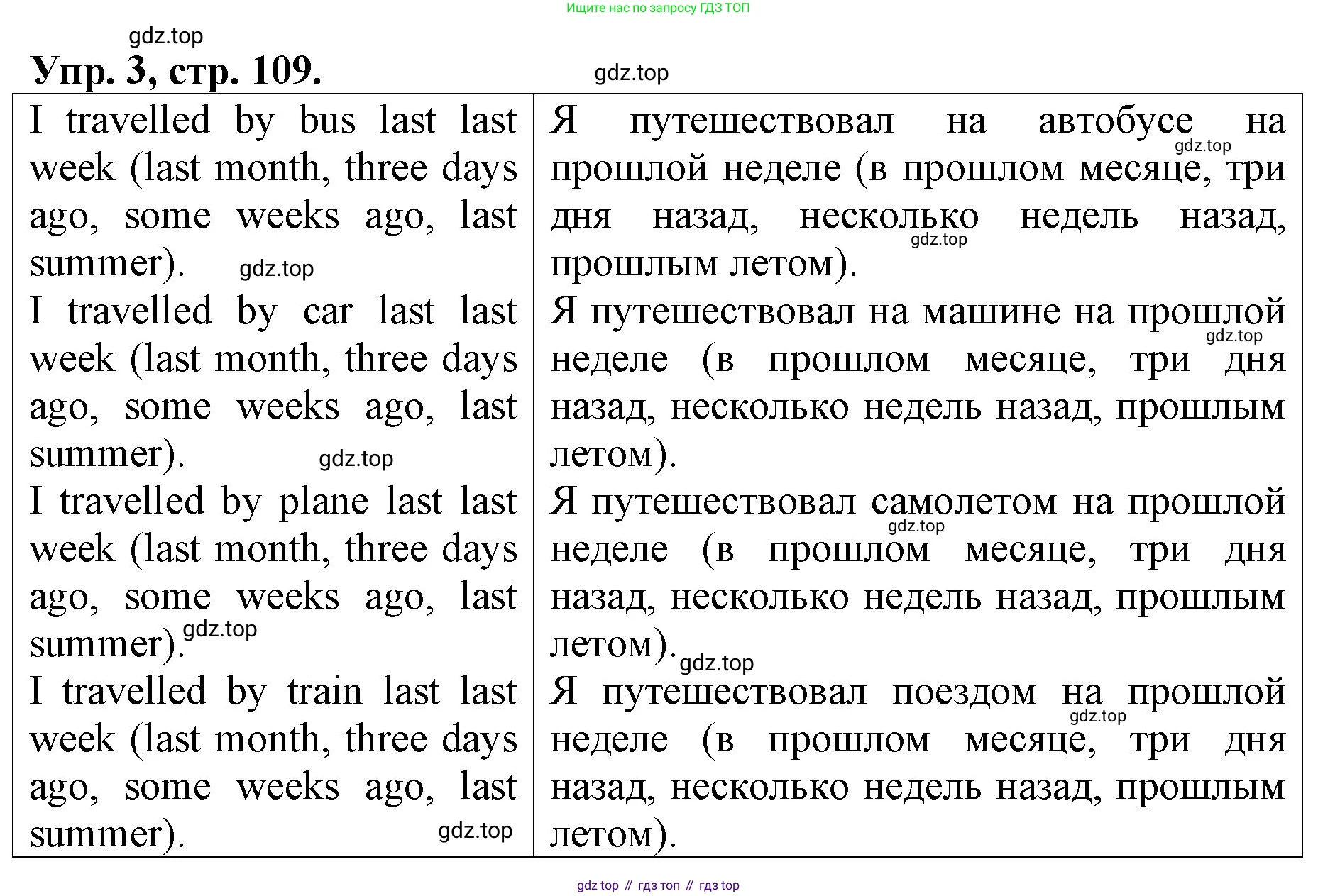 ГДЗ Английский язык (english), 4 класс рабочая тетрадь, авторы: Афанасьева Ольга Васильевна (Afanasyeva Olga), Михеева Ирина Владимировна (Mikheeva Irina), издательство Дрофа, Москва, 2013 - 2023, сиреневого цвета, страница 109, номер 3, Решение