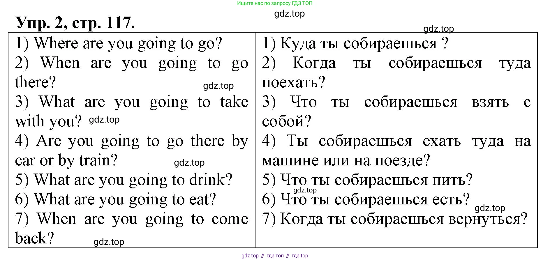 ГДЗ Английский язык (english), 4 класс рабочая тетрадь, авторы: Афанасьева Ольга Васильевна (Afanasyeva Olga), Михеева Ирина Владимировна (Mikheeva Irina), издательство Дрофа, Москва, 2013 - 2023, сиреневого цвета, страница 117, номер 2, Решение