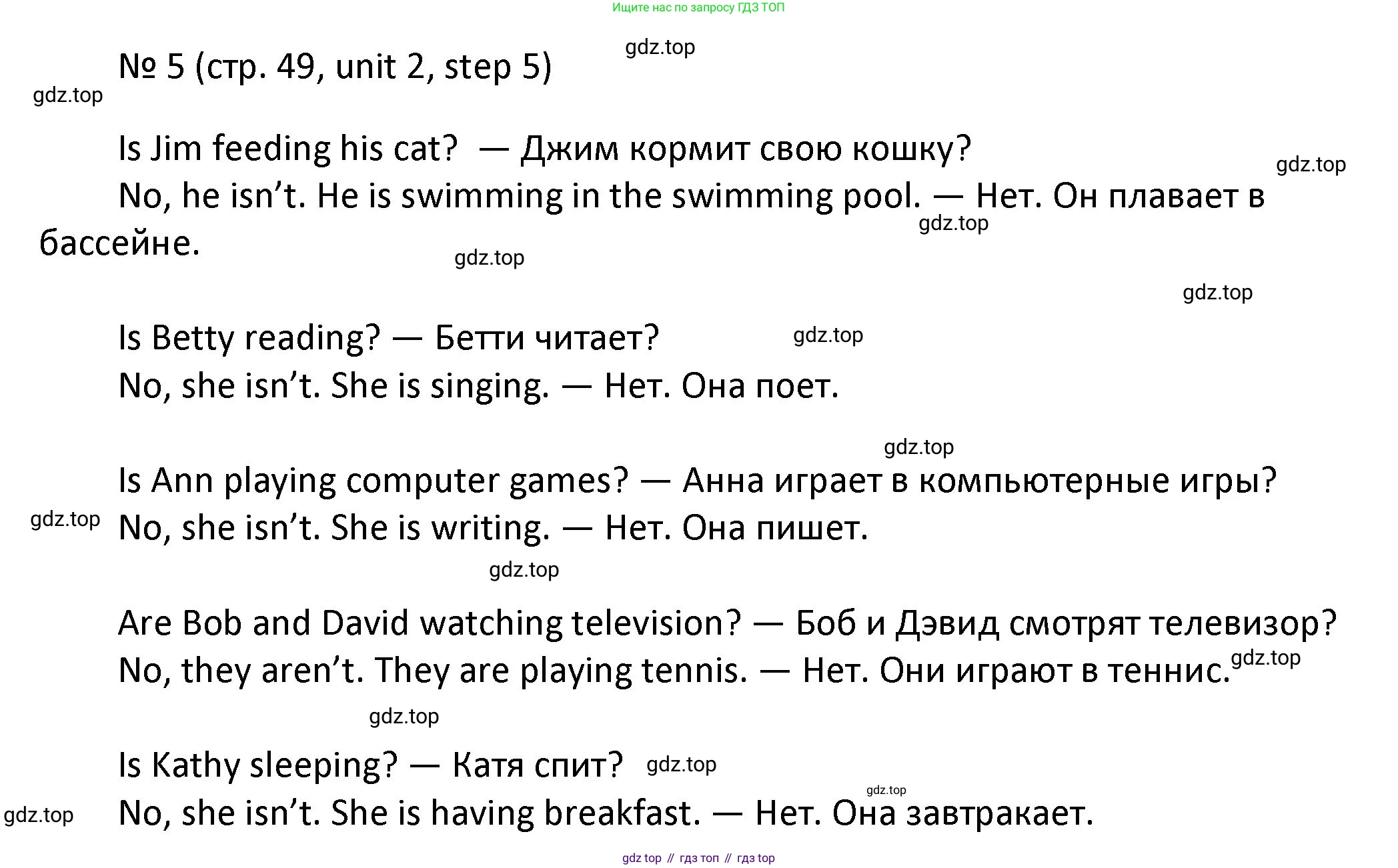 ГДЗ Английский язык (english), 4 класс Учебник, авторы: Афанасьева Ольга Васильевна (Afanasyeva Olga), Михеева Ирина Владимировна (Mikheeva Irina), издательство Дрофа, Москва, 2016 - 2023, радужного цвета, Часть ( Part) 1, страница 49, номер 5, Решение