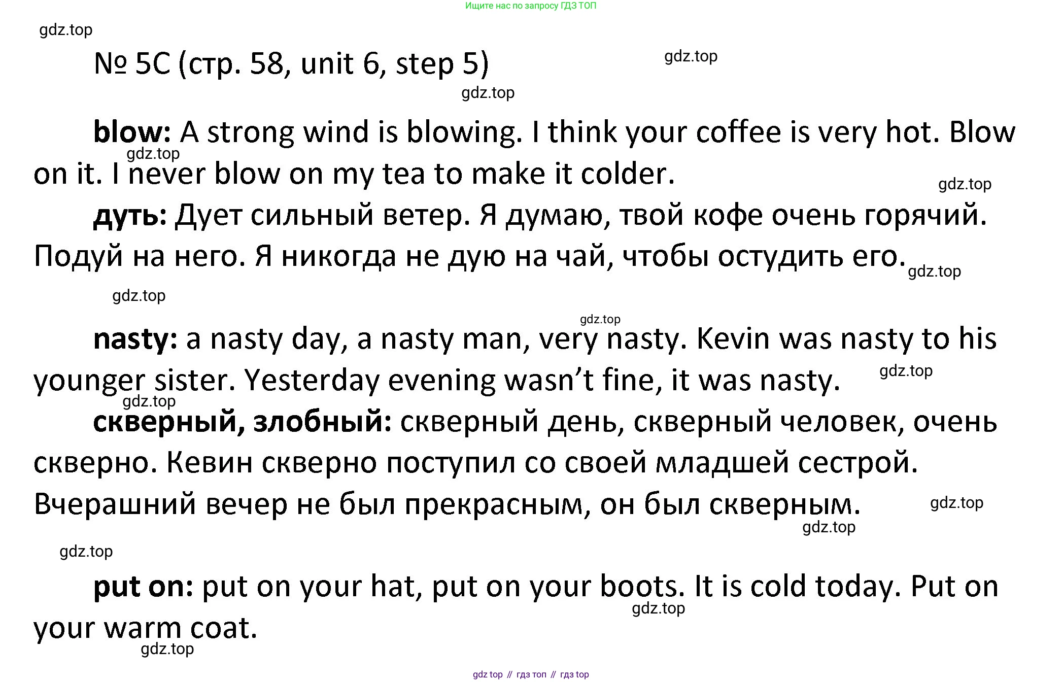 ГДЗ Английский язык (english), 4 класс Учебник, авторы: Афанасьева Ольга Васильевна (Afanasyeva Olga), Михеева Ирина Владимировна (Mikheeva Irina), издательство Дрофа, Москва, 2016 - 2023, радужного цвета, Часть ( Part) 2, страница 58, номер 5, Решение