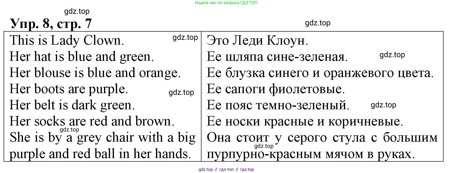 ГДЗ Английский язык (english), 4 класс Книга для чтения, авторы: Афанасьева Ольга Васильевна (Afanasyeva Olga), Михеева Ирина Владимировна (Mikheeva Irina), издательство Просвещение, Москва, 2017 - 2023, сиреневого цвета, страница 7, номер 8, Решение