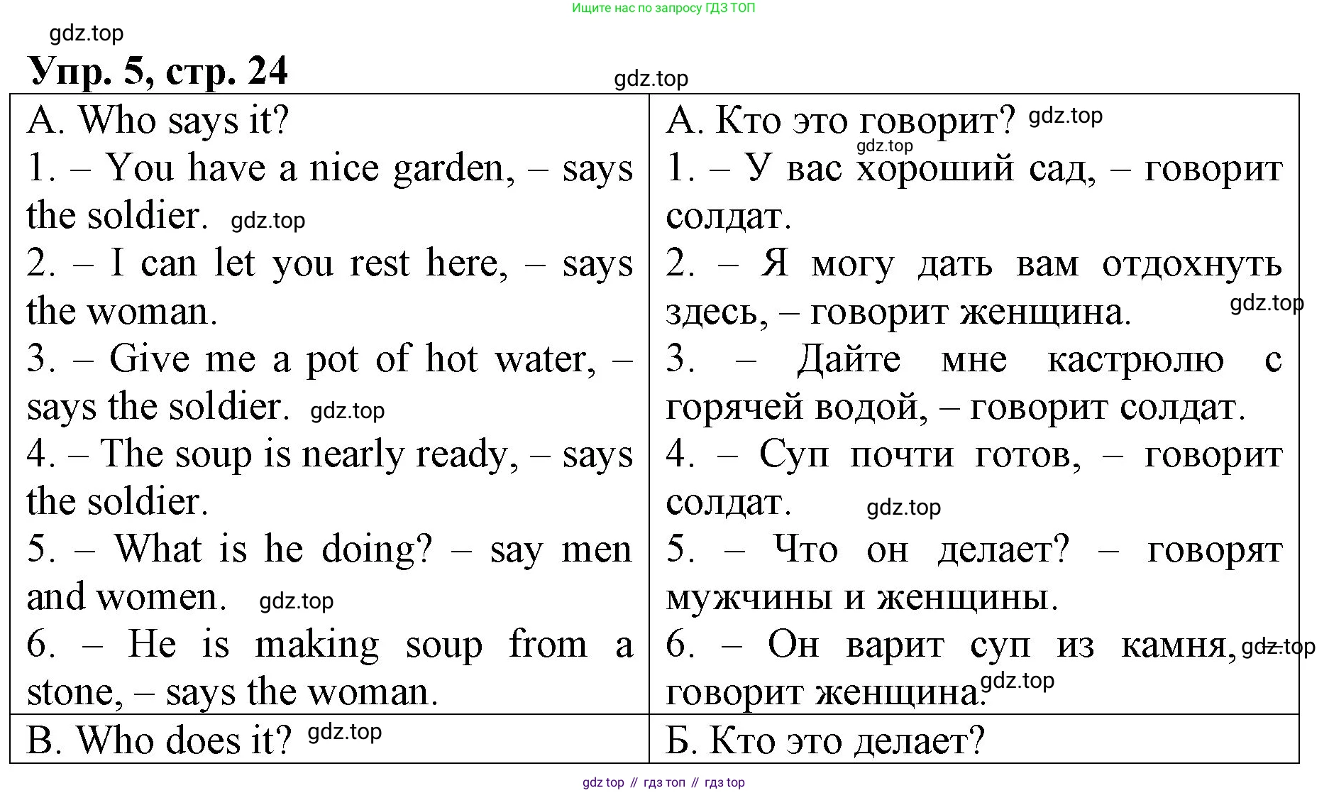 ГДЗ Английский язык (english), 4 класс Книга для чтения, авторы: Афанасьева Ольга Васильевна (Afanasyeva Olga), Михеева Ирина Владимировна (Mikheeva Irina), издательство Просвещение, Москва, 2017 - 2023, сиреневого цвета, страница 24, номер 5, Решение