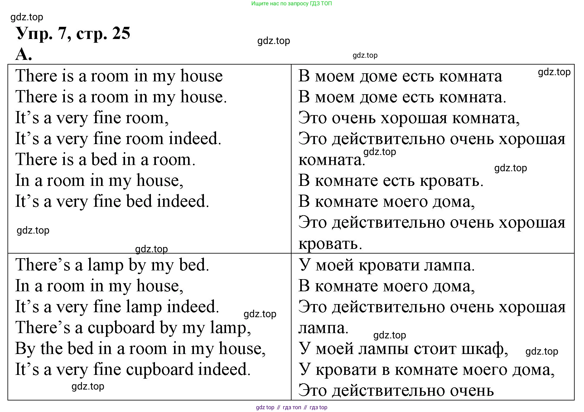 ГДЗ Английский язык (english), 4 класс Книга для чтения, авторы: Афанасьева Ольга Васильевна (Afanasyeva Olga), Михеева Ирина Владимировна (Mikheeva Irina), издательство Просвещение, Москва, 2017 - 2023, сиреневого цвета, страница 25, номер 7, Решение