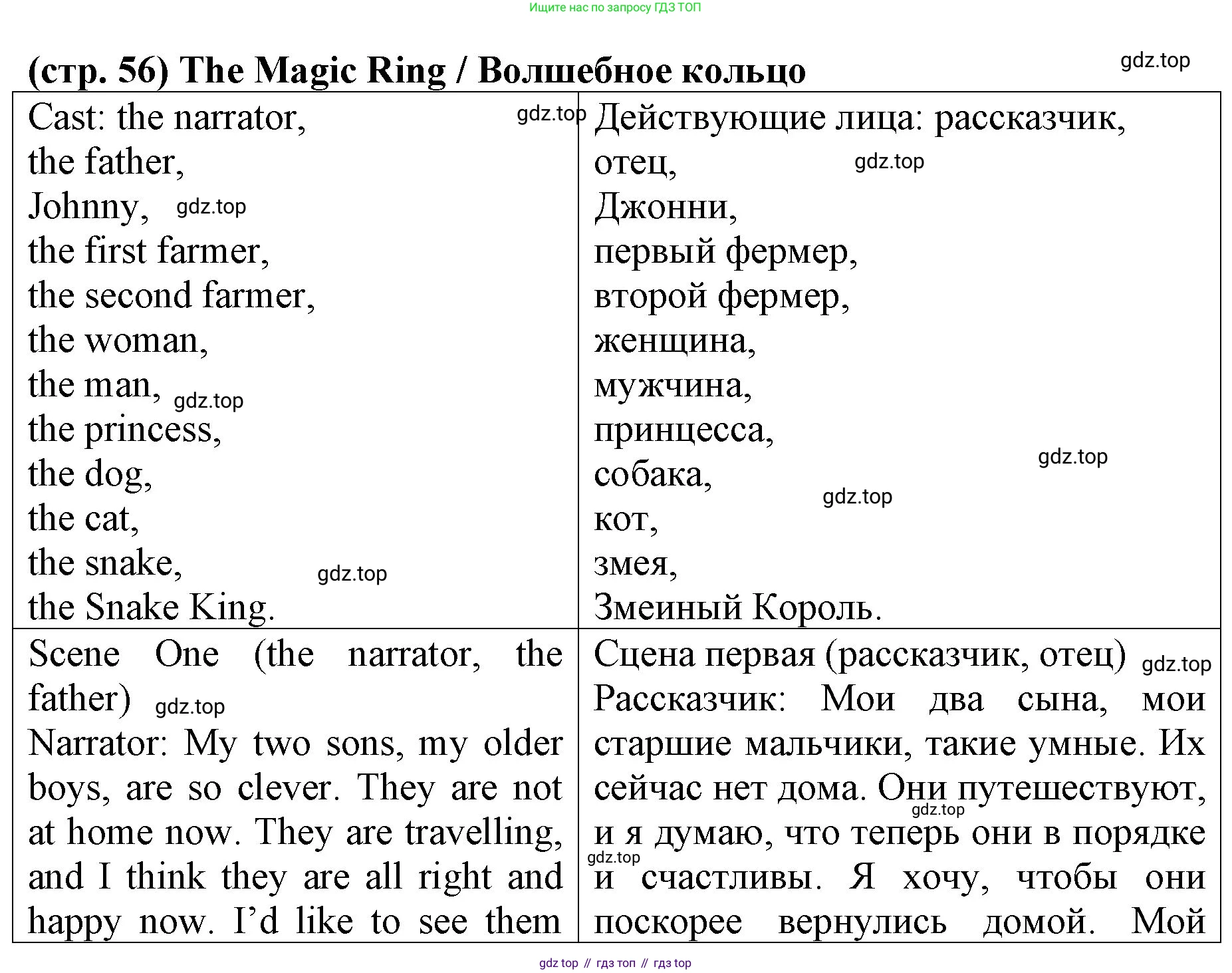 ГДЗ Английский язык (english), 4 класс Книга для чтения, авторы: Афанасьева Ольга Васильевна (Afanasyeva Olga), Михеева Ирина Владимировна (Mikheeva Irina), издательство Просвещение, Москва, 2017 - 2023, сиреневого цвета, страница 56, номер 1, Решение