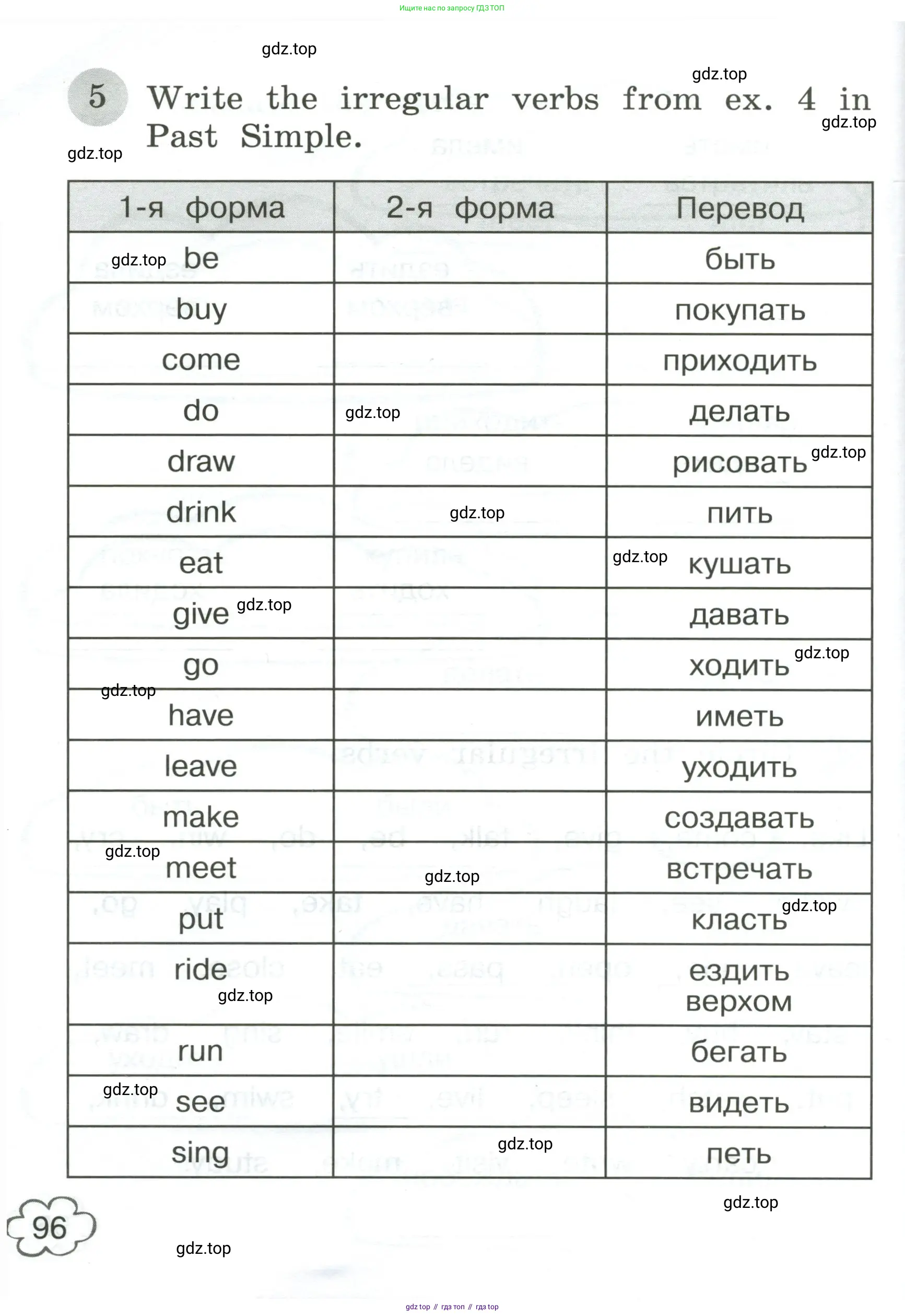 Английский язык (english), 4 класс Грамматический тренажёр, автор: Юшина Дарья Генадьевна, издательство Просвещение, Москва, 2019, красного цвета, страница 96