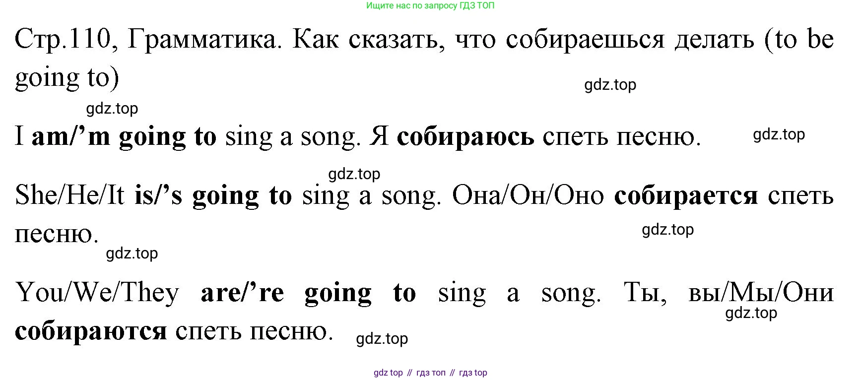 ГДЗ Английский язык (english), 4 класс Грамматический тренажёр, автор: Юшина Дарья Генадьевна, издательство Просвещение, Москва, 2019, красного цвета, страница 110, номер 1, Решение