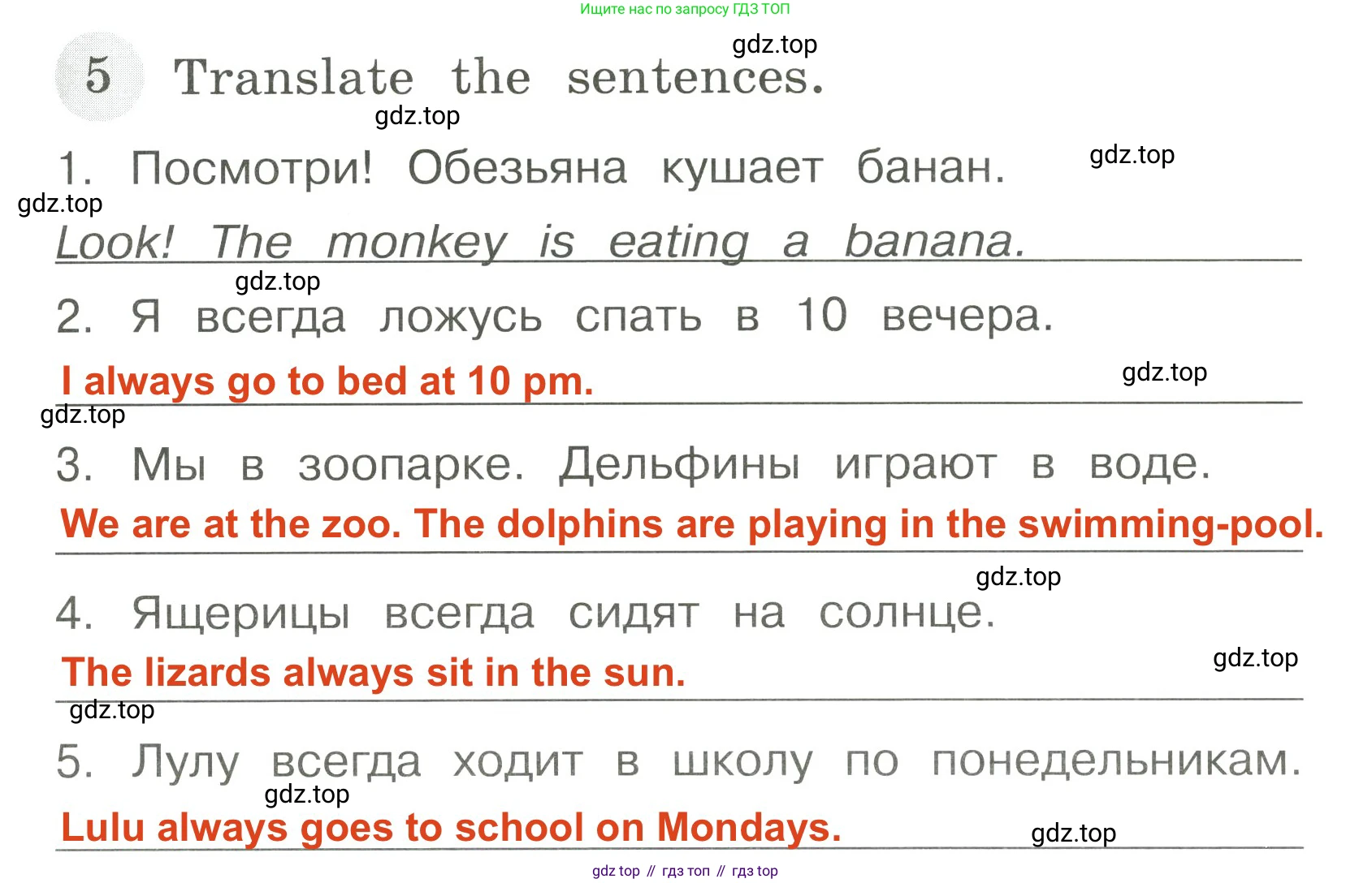 ГДЗ Английский язык (english), 4 класс Грамматический тренажёр, автор: Юшина Дарья Генадьевна, издательство Просвещение, Москва, 2019, красного цвета, страница 51, номер 5, Решение 3