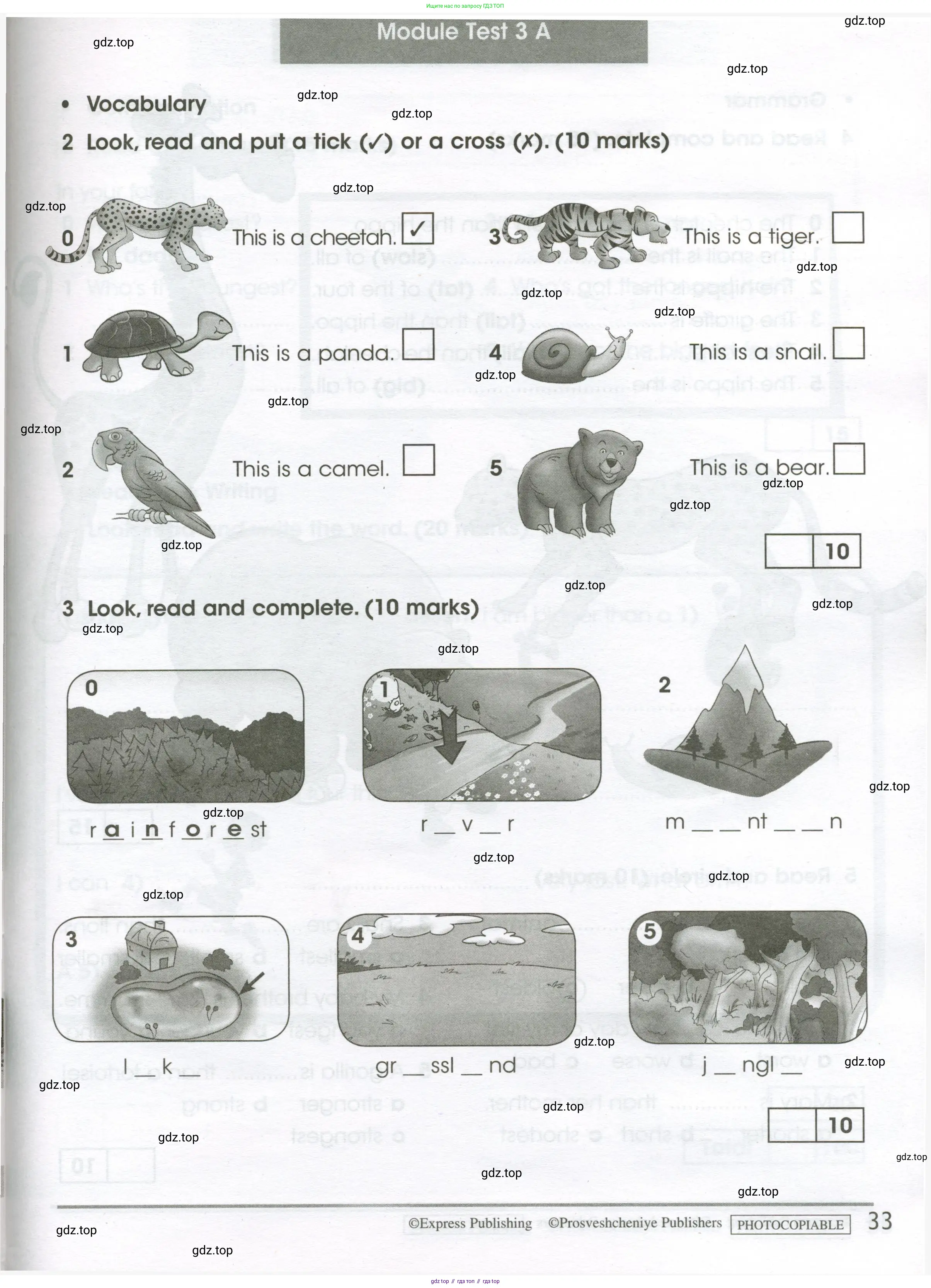 Английский язык (english), 4 класс контрольные задания (test booklet), авторы: Баранова Ксения Михайловна (Baranova Ksenia), Дули Дженни (Dooley Jenny), Копылова Виктория Викторовна (Kopylova Victoria), Мильруд Радислав Петрович (Millrood Radislav), Эванс Вирджиния (Evans Virginia), издательство Просвещение, Москва, 2023, серого цвета, страница 33