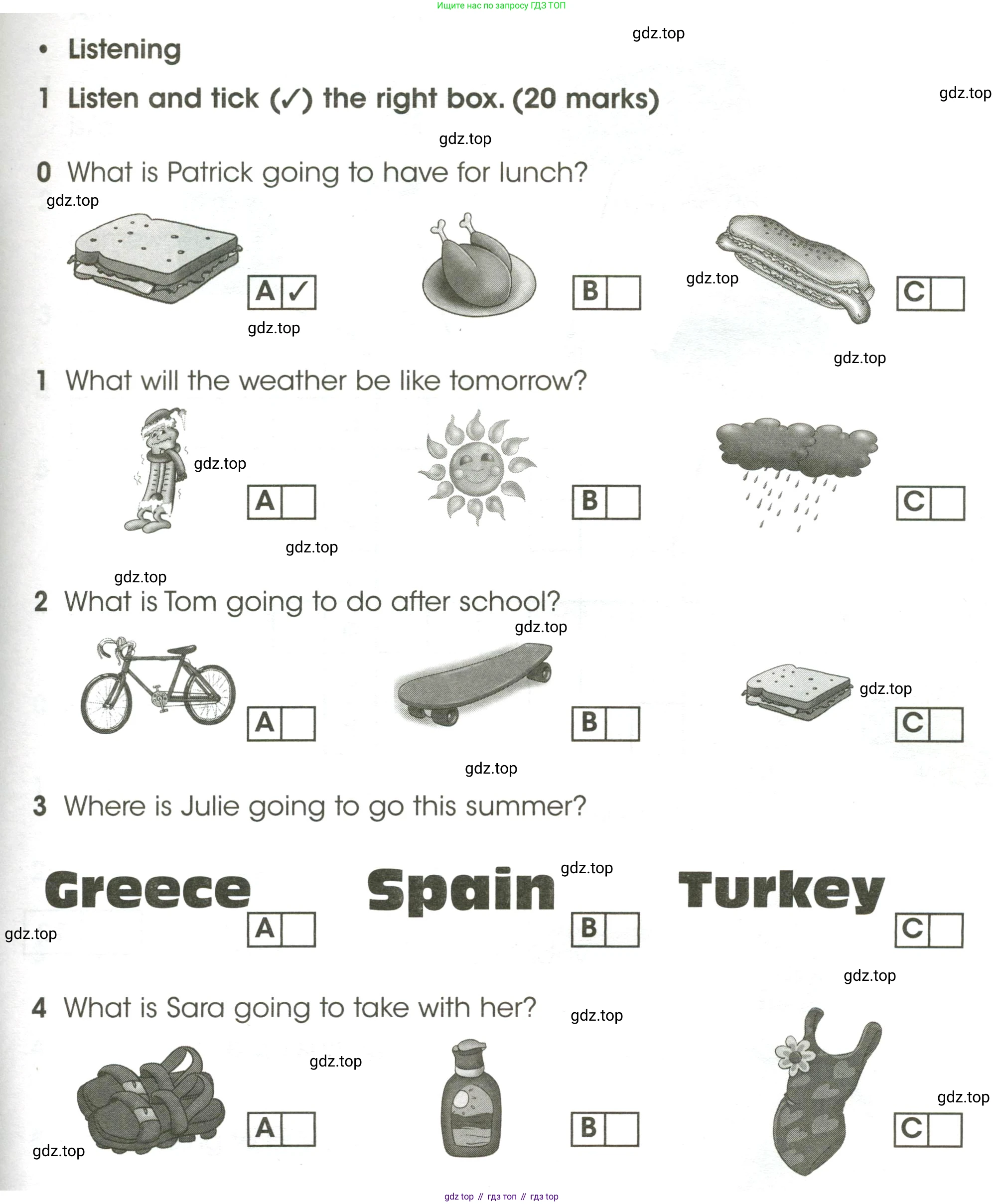 ГДЗ Английский язык (english), 4 класс контрольные задания (test booklet), авторы: Баранова Ксения Михайловна (Baranova Ksenia), Дули Дженни (Dooley Jenny), Копылова Виктория Викторовна (Kopylova Victoria), Мильруд Радислав Петрович (Millrood Radislav), Эванс Вирджиния (Evans Virginia), издательство Просвещение, Москва, 2023, серого цвета, страница 99, номер 1, Условие