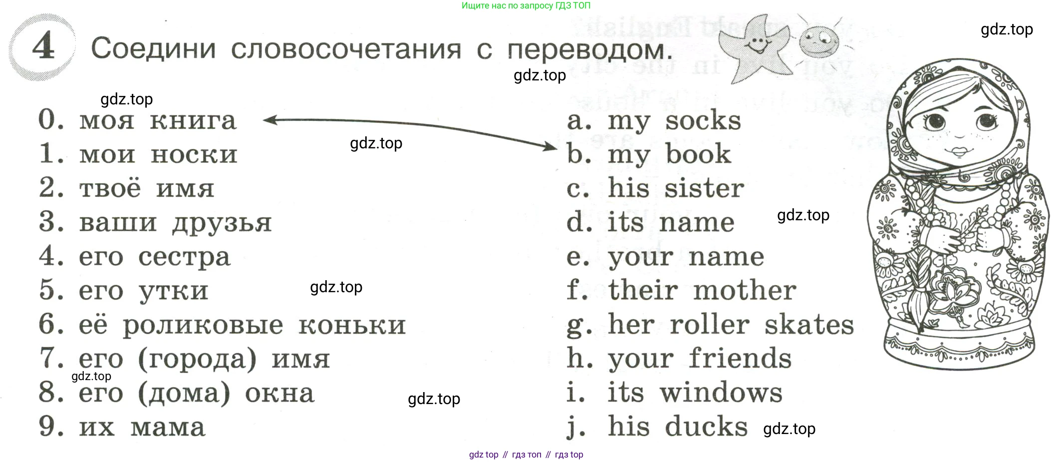 ГДЗ Английский язык (english), 4 класс сборник грамматических упражнений, автор: Рязанцева Светлана Борисовна, издательство Просвещение, Москва, 2023, белого цвета, страница 6, номер 4, Условие
