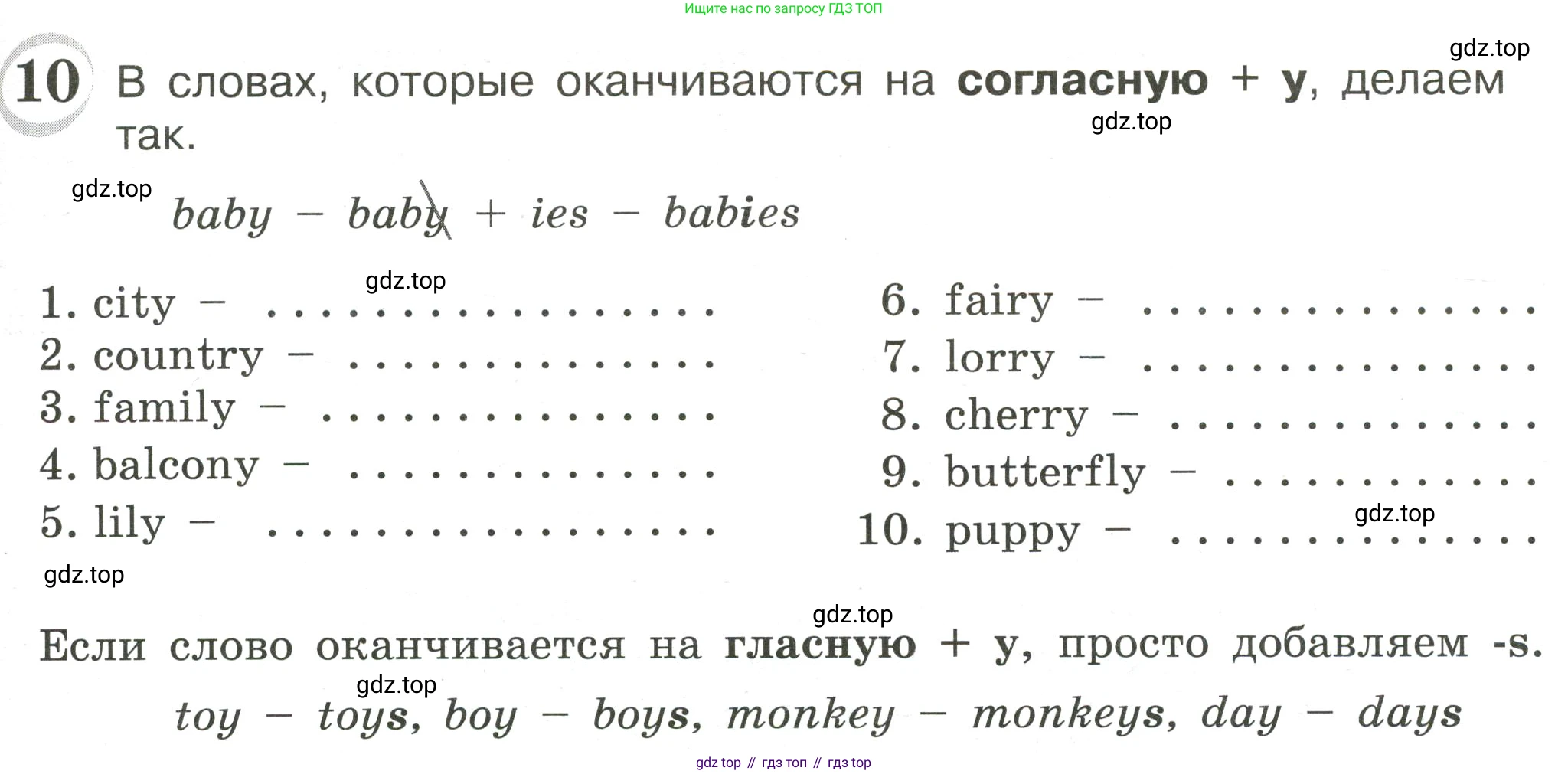 ГДЗ Английский язык (english), 4 класс сборник грамматических упражнений, автор: Рязанцева Светлана Борисовна, издательство Просвещение, Москва, 2023, белого цвета, страница 21, номер 10, Условие