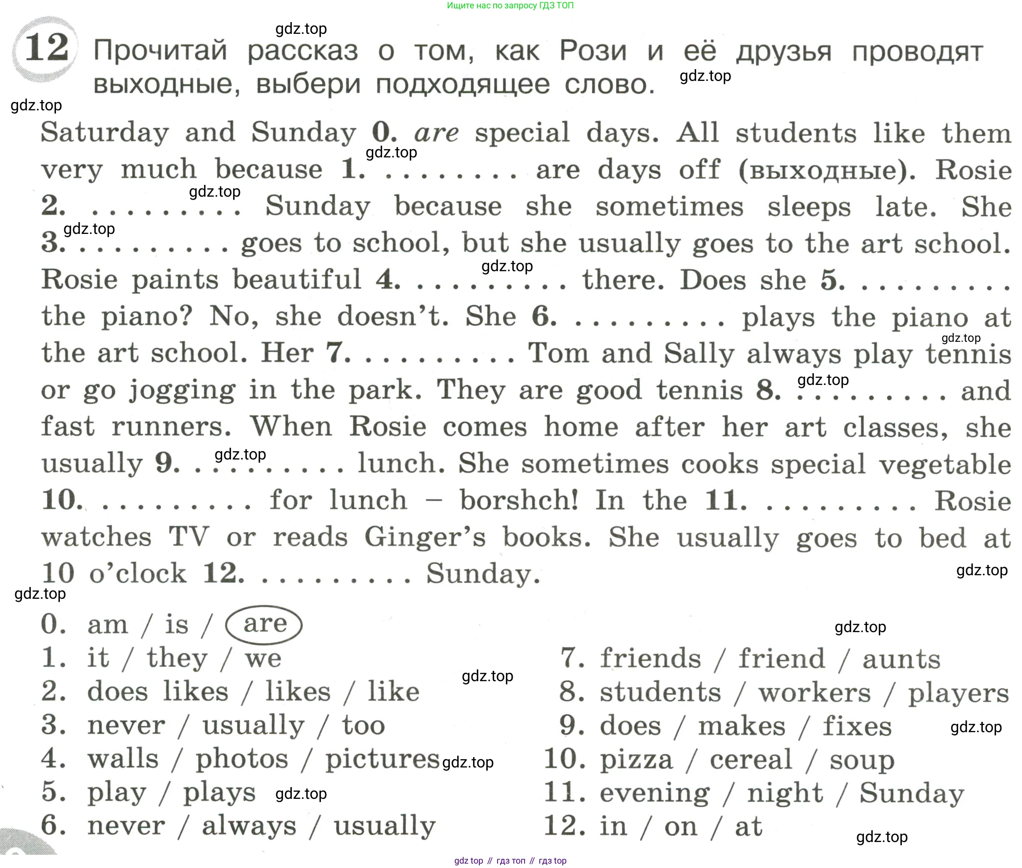 ГДЗ Английский язык (english), 4 класс сборник грамматических упражнений, автор: Рязанцева Светлана Борисовна, издательство Просвещение, Москва, 2023, белого цвета, страница 30, номер 12, Условие