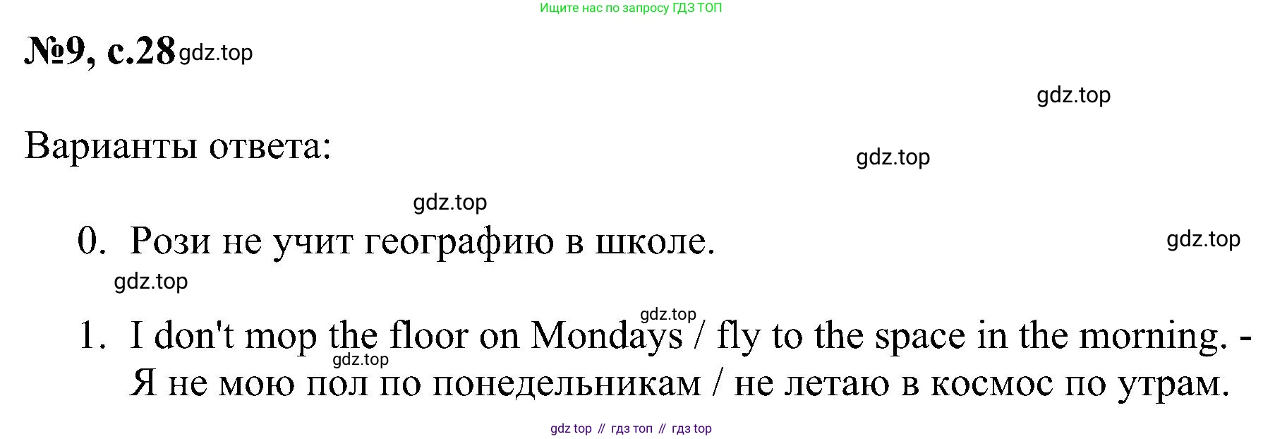ГДЗ Английский язык (english), 4 класс сборник грамматических упражнений, автор: Рязанцева Светлана Борисовна, издательство Просвещение, Москва, 2023, белого цвета, страница 28, номер 9, Решение