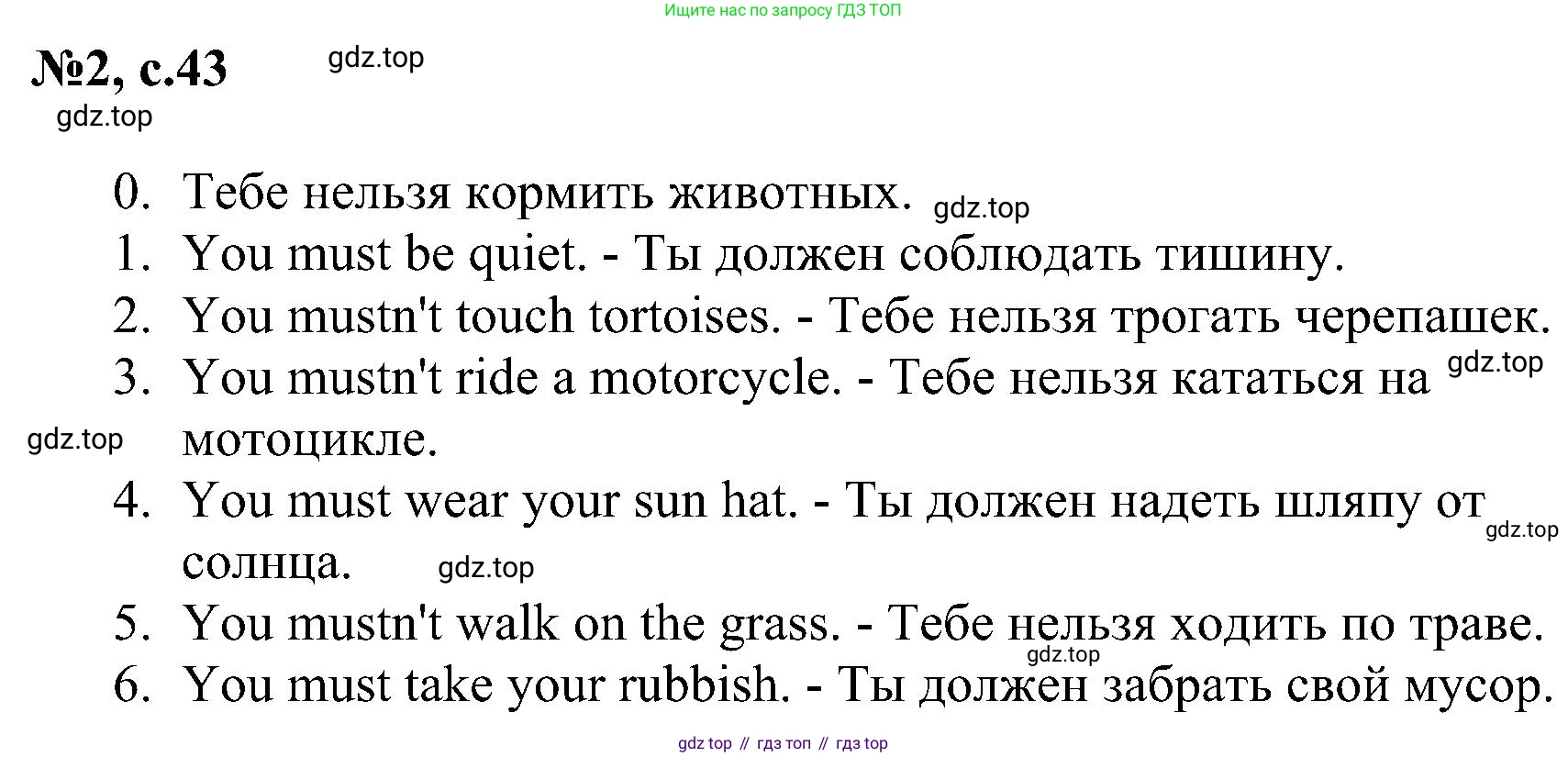 ГДЗ Английский язык (english), 4 класс сборник грамматических упражнений, автор: Рязанцева Светлана Борисовна, издательство Просвещение, Москва, 2023, белого цвета, страница 43, номер 2, Решение