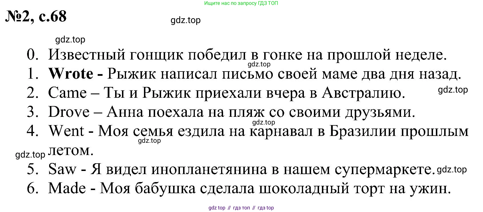 ГДЗ Английский язык (english), 4 класс сборник грамматических упражнений, автор: Рязанцева Светлана Борисовна, издательство Просвещение, Москва, 2023, белого цвета, страница 68, номер 2, Решение