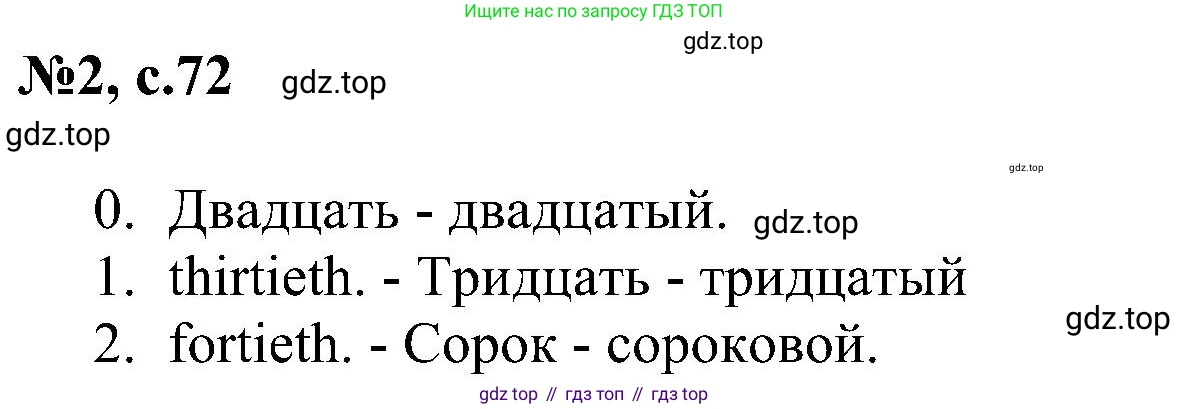 ГДЗ Английский язык (english), 4 класс сборник грамматических упражнений, автор: Рязанцева Светлана Борисовна, издательство Просвещение, Москва, 2023, белого цвета, страница 72, номер 2, Решение