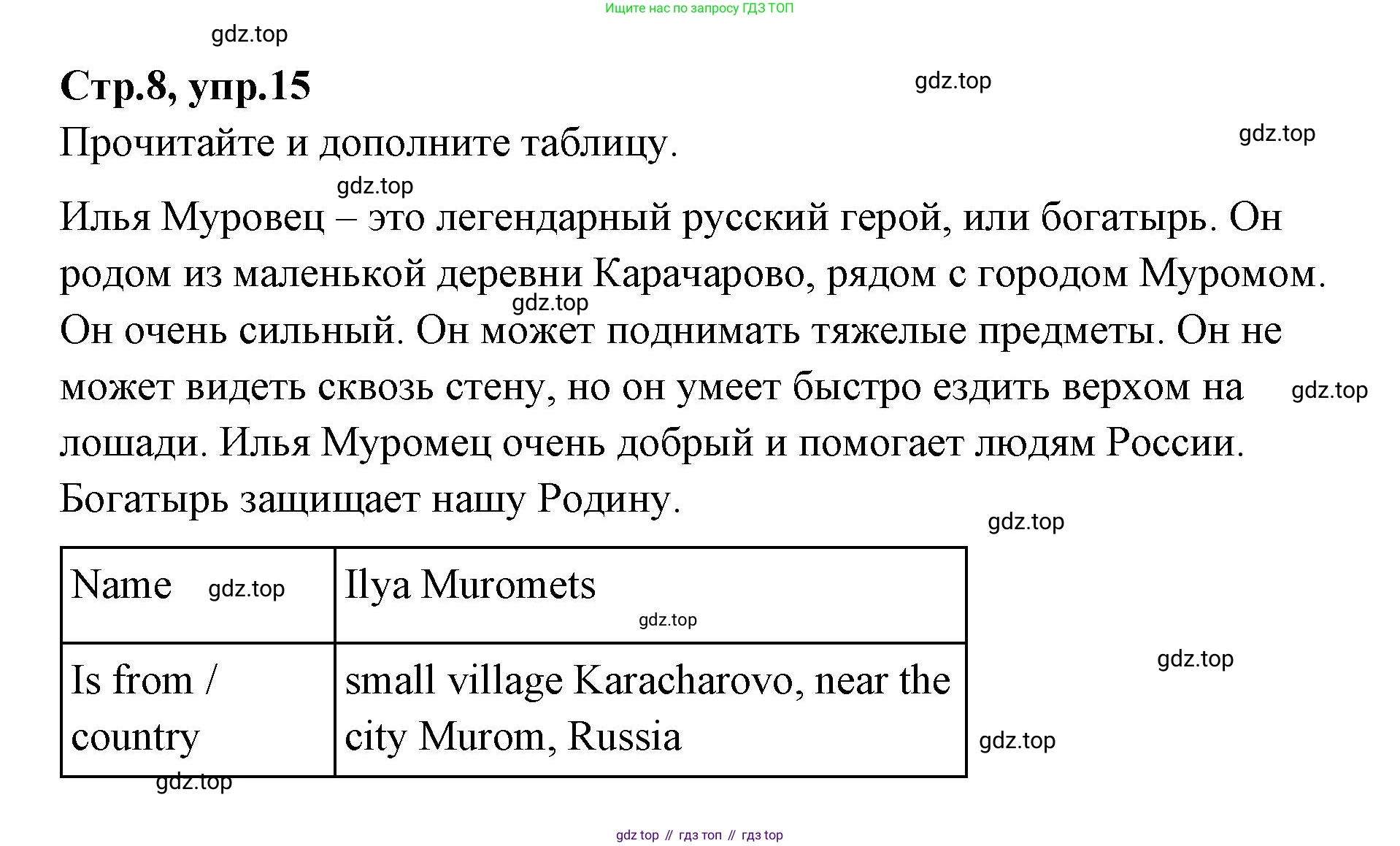 Английский язык (english), 4 класс Сборник упражнений, автор: Котова Марина Петровна, издательство Просвещение, Москва, 2023, белого цвета, страница 8, номер 15, Решение