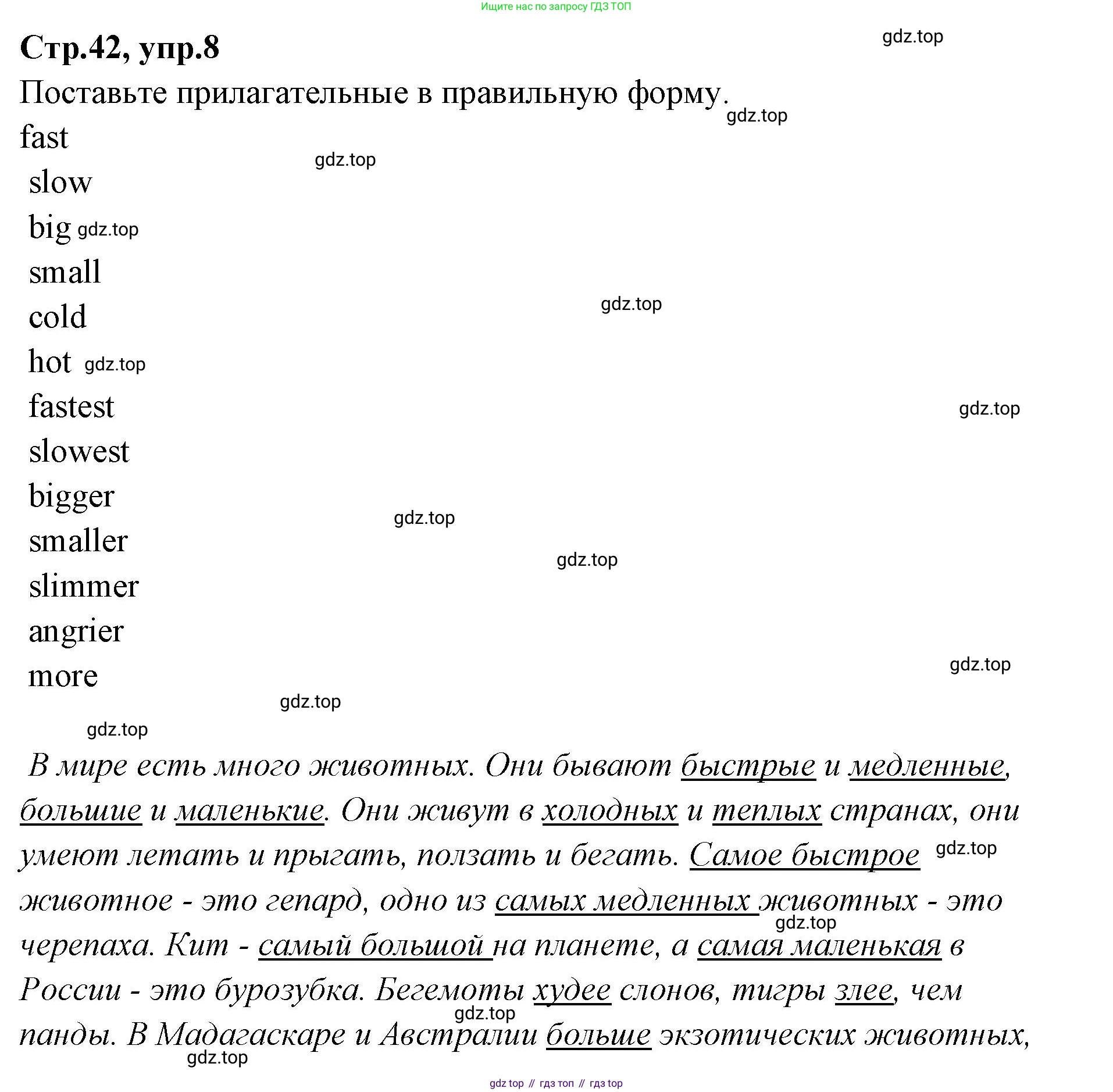 Английский язык (english), 4 класс Сборник упражнений, автор: Котова Марина Петровна, издательство Просвещение, Москва, 2023, белого цвета, страница 42, номер 8, Решение
