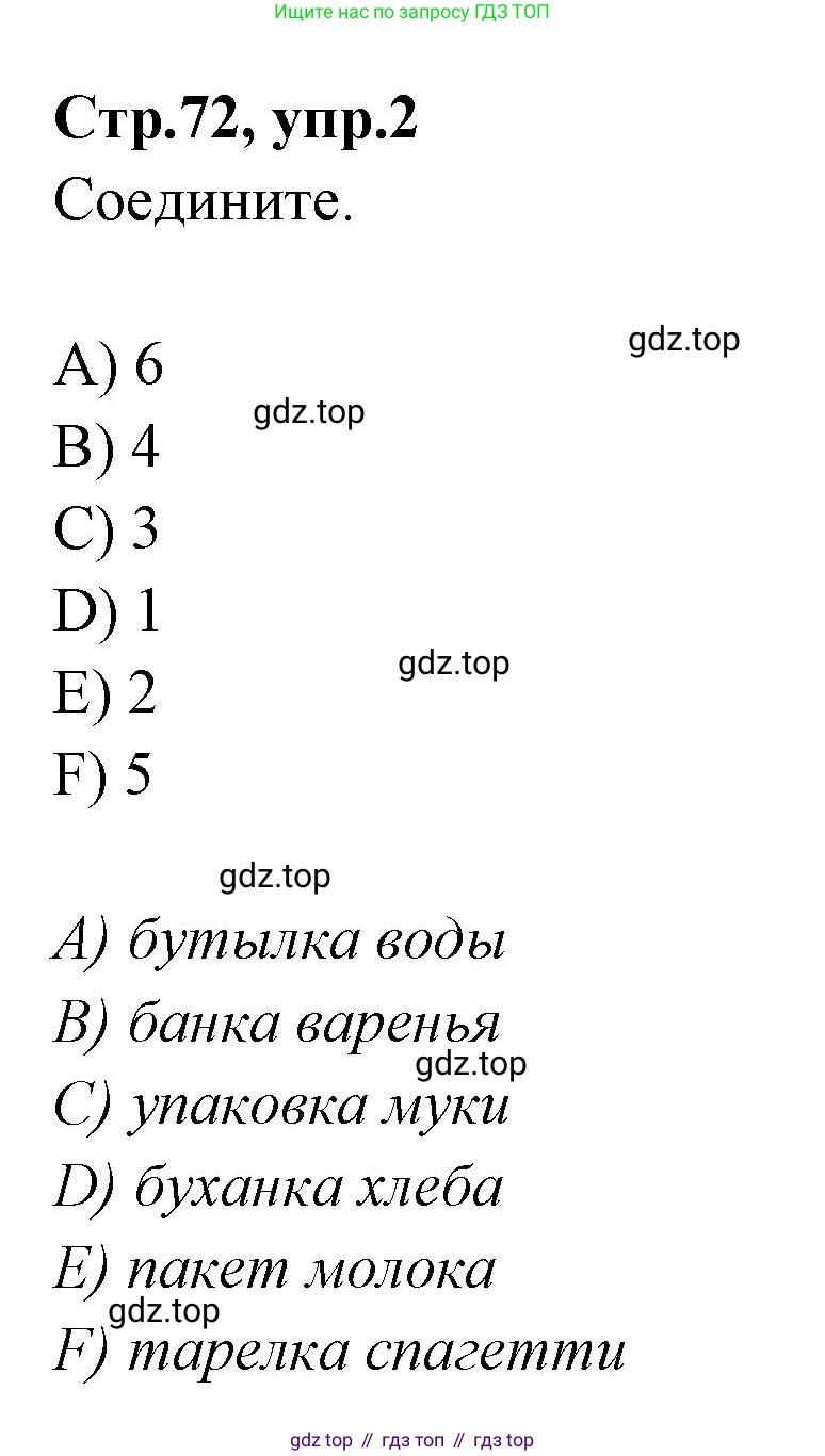 Английский язык (english), 4 класс Сборник упражнений, автор: Котова Марина Петровна, издательство Просвещение, Москва, 2023, белого цвета, страница 72, номер 2, Решение