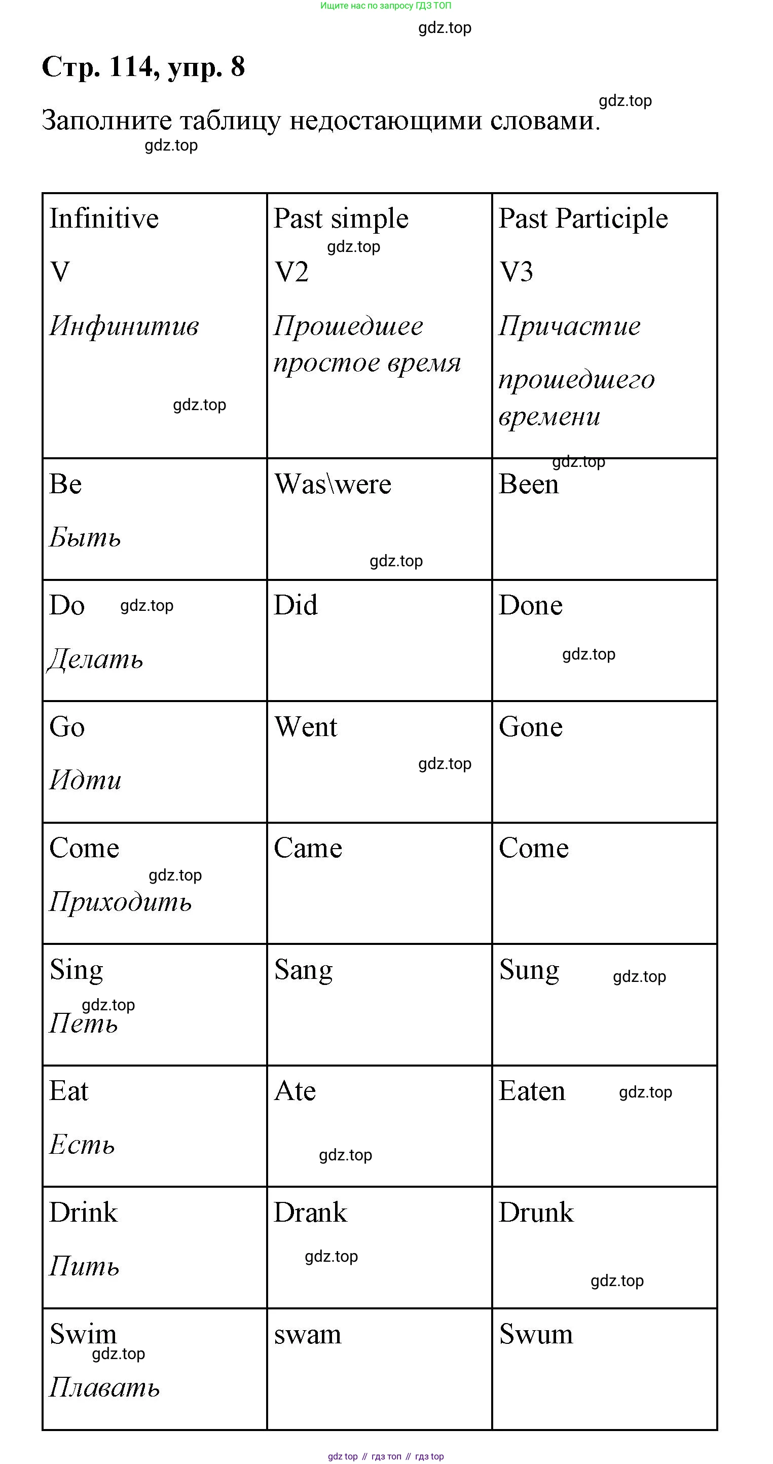 Английский язык (english), 4 класс Сборник упражнений, автор: Котова Марина Петровна, издательство Просвещение, Москва, 2023, белого цвета, страница 114, номер 8, Решение