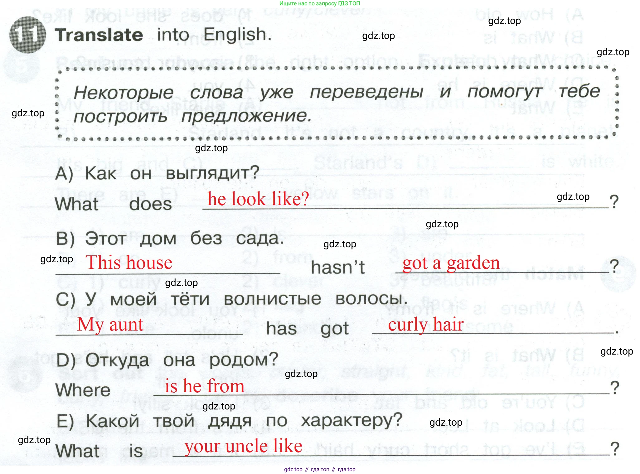 Английский язык (english), 4 класс Сборник упражнений, автор: Котова Марина Петровна, издательство Просвещение, Москва, 2023, белого цвета, страница 6, номер 11, Решение 2