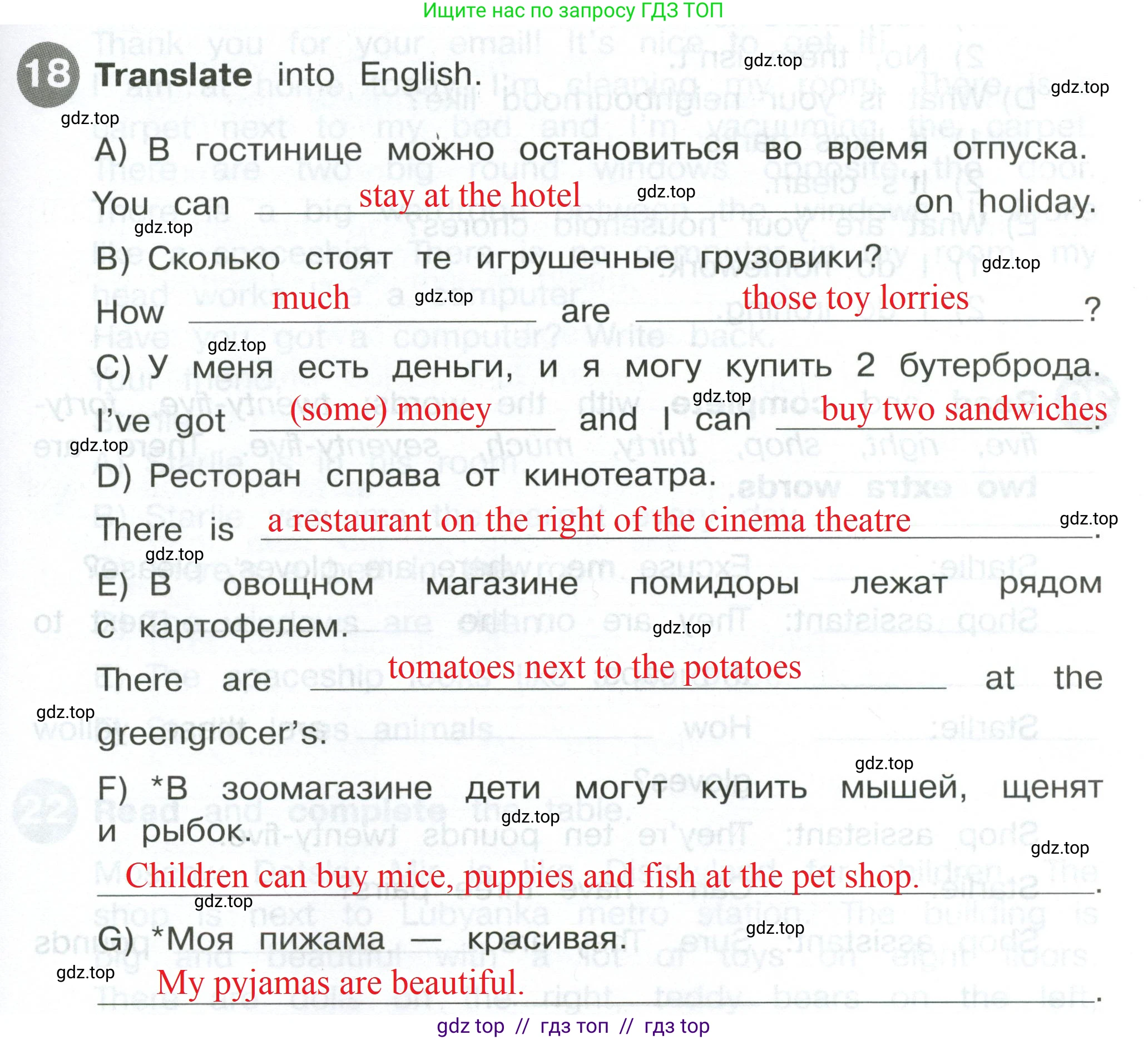 Английский язык (english), 4 класс Сборник упражнений, автор: Котова Марина Петровна, издательство Просвещение, Москва, 2023, белого цвета, страница 25, номер 18, Решение 2