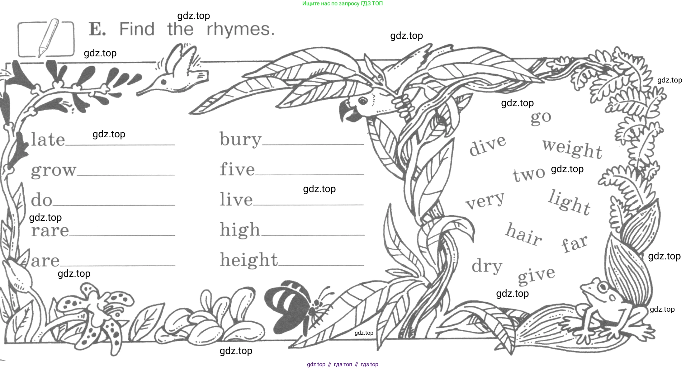 ГДЗ Английский язык (english), 4 класс рабочая тетрадь (activity book), авторы: Вербицкая Мария Валерьевна (Verbitskaya Maria), Эббс Брайен (Abbs Brian), Уорелл Энн (Worrall Anne), Уорд Энн (Ward Ann), издательство Вентана-граф, Москва, 2017, оранжевого цвета, страница 62, номер E, Условие