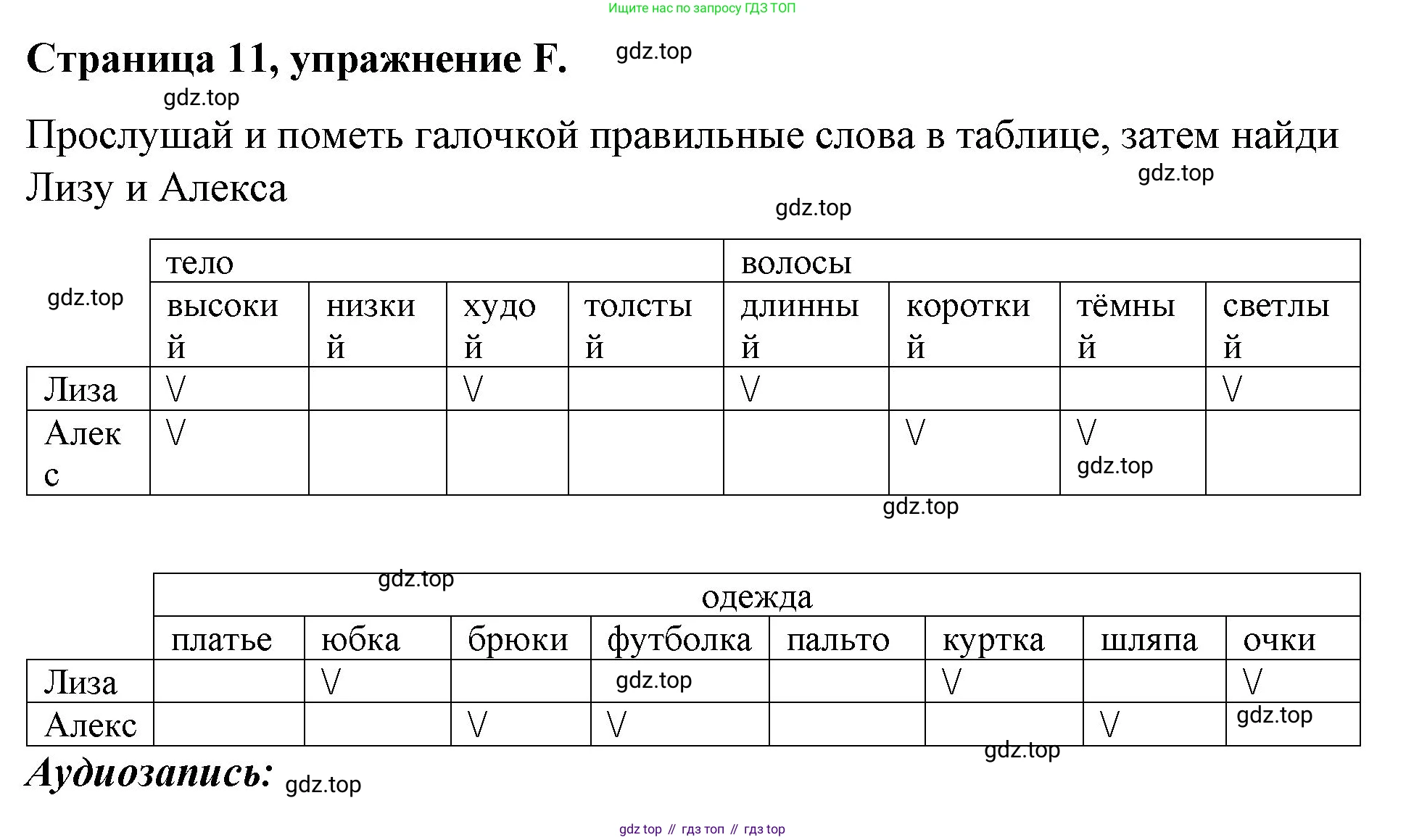 ГДЗ Английский язык (english), 4 класс рабочая тетрадь (activity book), авторы: Вербицкая Мария Валерьевна (Verbitskaya Maria), Эббс Брайен (Abbs Brian), Уорелл Энн (Worrall Anne), Уорд Энн (Ward Ann), издательство Вентана-граф, Москва, 2017, оранжевого цвета, страница 11, номер F, Решение